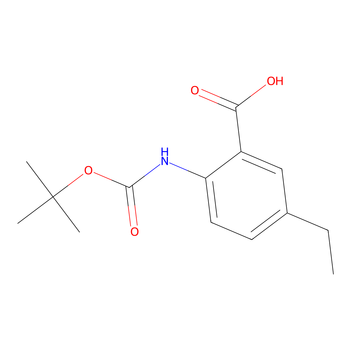 2-{[(Tert-butoxy)carbonyl]amino}-5-ethylbenzoic acid molecular structure, CAS 848126-49-8
