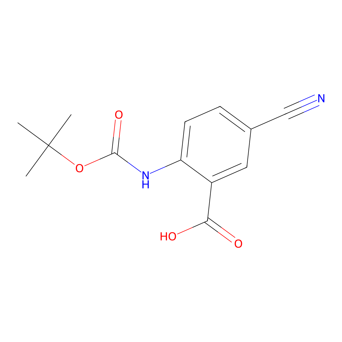 2-{[(Tert-butoxy)carbonyl]amino}-5-cyanobenzoic acid molecular structure, CAS 848126-56-7