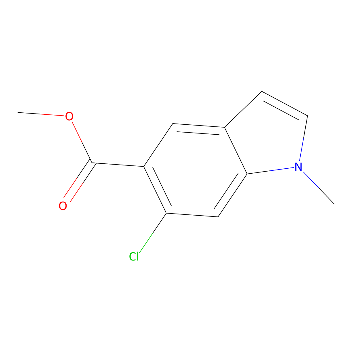 Methyl 6-chloro-1-methyl-1H-indole-5-carboxylate molecular structure, CAS 848127-77-5