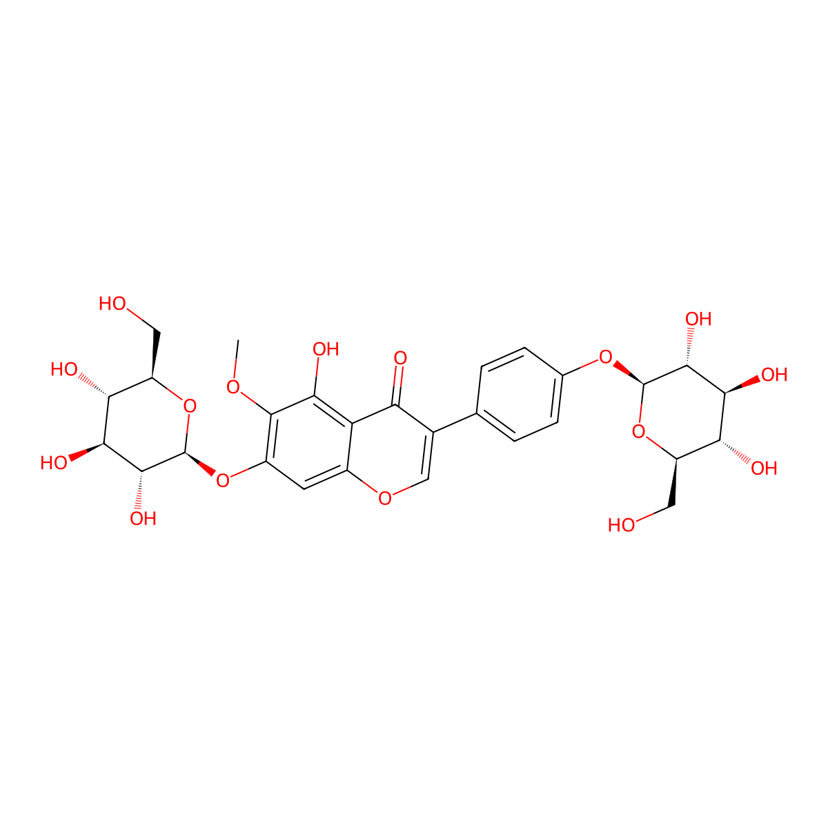 Tectorigenin-7-O-beta-glucosyl-4'-O-beta-glucoside molecular structure, CAS 848128-32-5