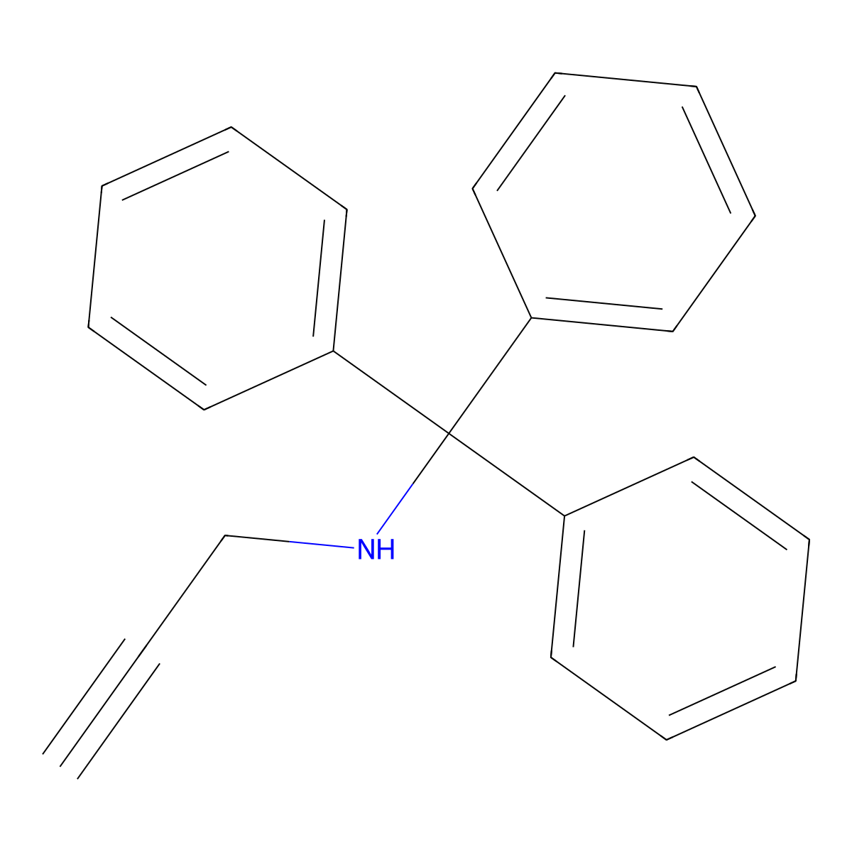 alpha,alpha-diphenyl-N-2-propynylbenzenemethanamine molecular structure, CAS 848129-49-7