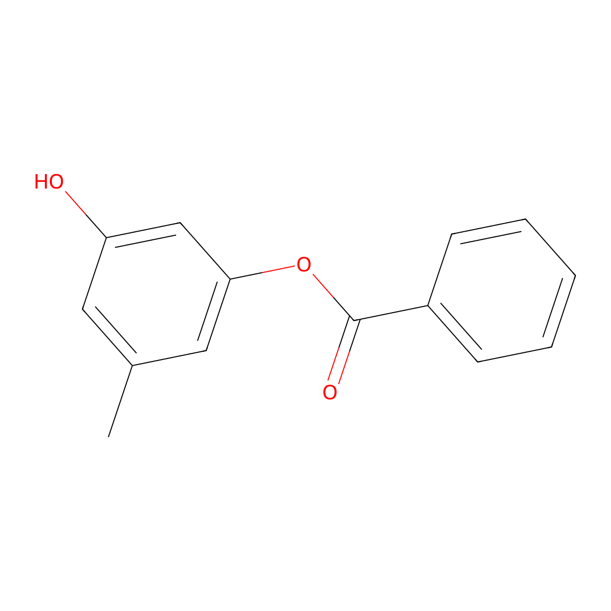 3-Hydroxy-5-methylphenyl benzoate molecular structure, CAS 848130-90-5