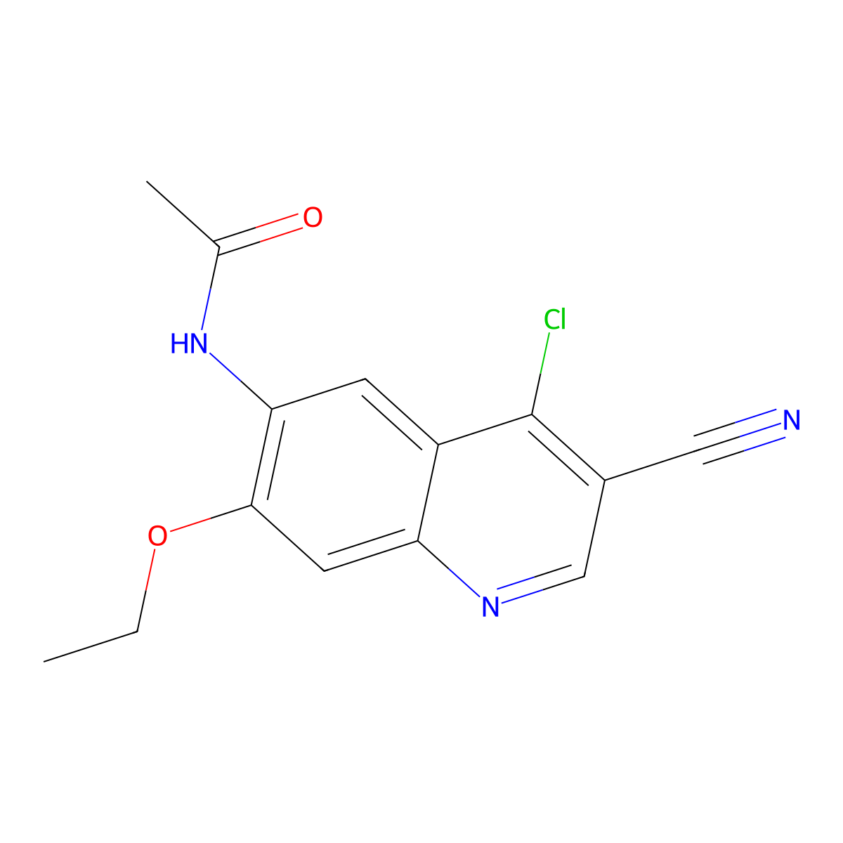 N-(4-Chloro-3-cyano-7-ethoxy-6-quinolinyl)acetamide molecular structure, CAS 848133-76-6