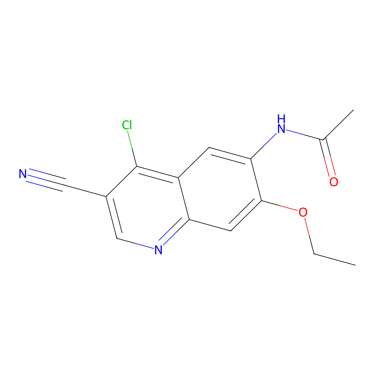 N-(4-Chloro-3-cyano-7-ethoxy-6-quinolinyl)acetamide molecular structure, CAS 848133-76-6