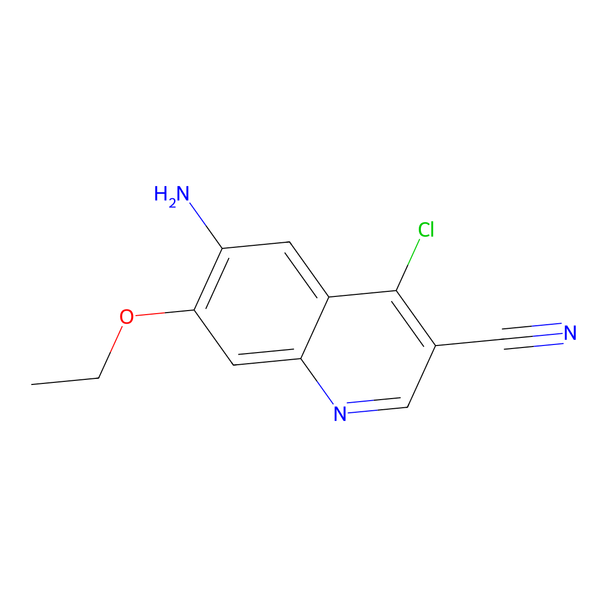 6-Amino-4-chloro-7-ethoxyquinoline-3-carbonitrile molecular structure, CAS 848133-87-9