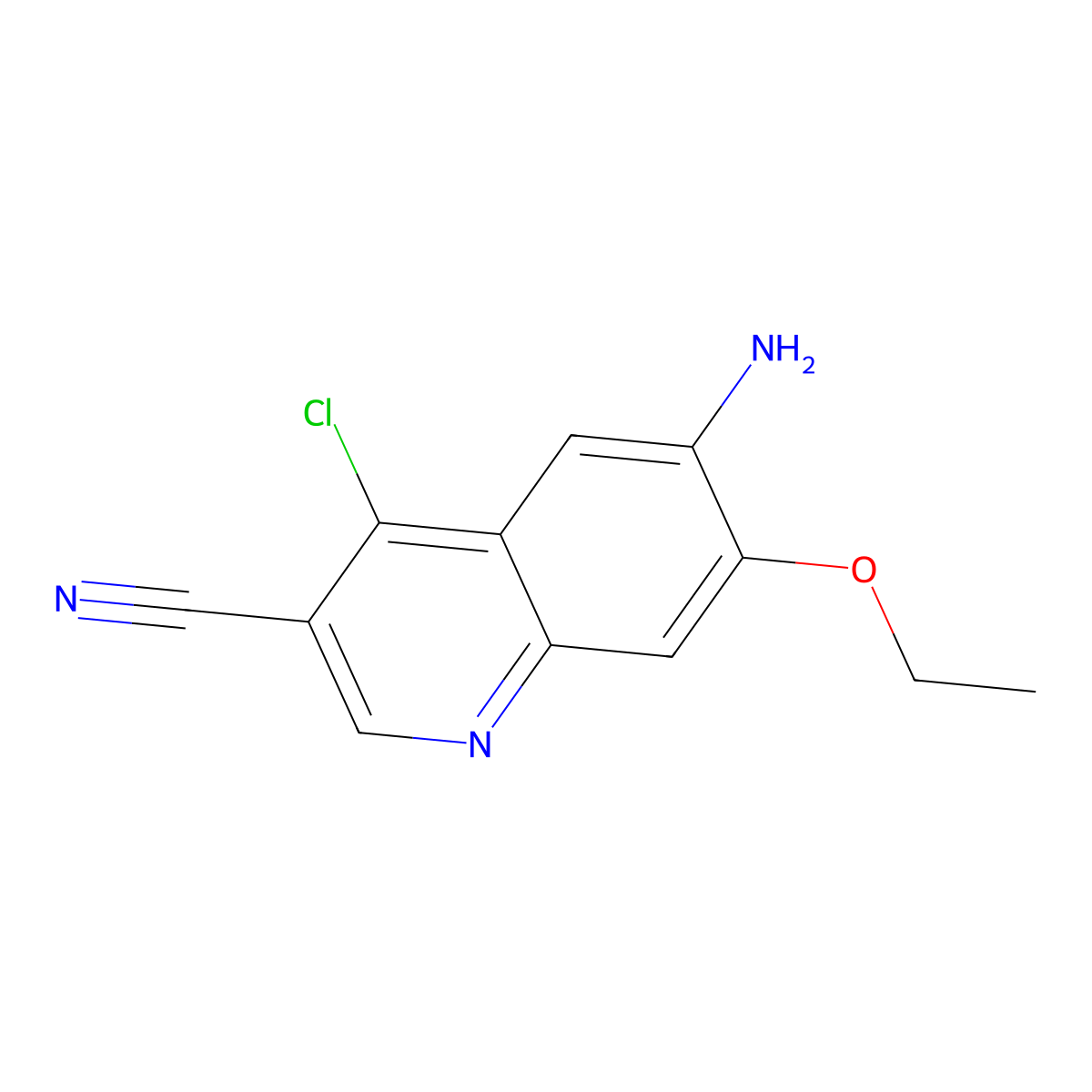 6-Amino-4-chloro-7-ethoxyquinoline-3-carbonitrile molecular structure, CAS 848133-87-9