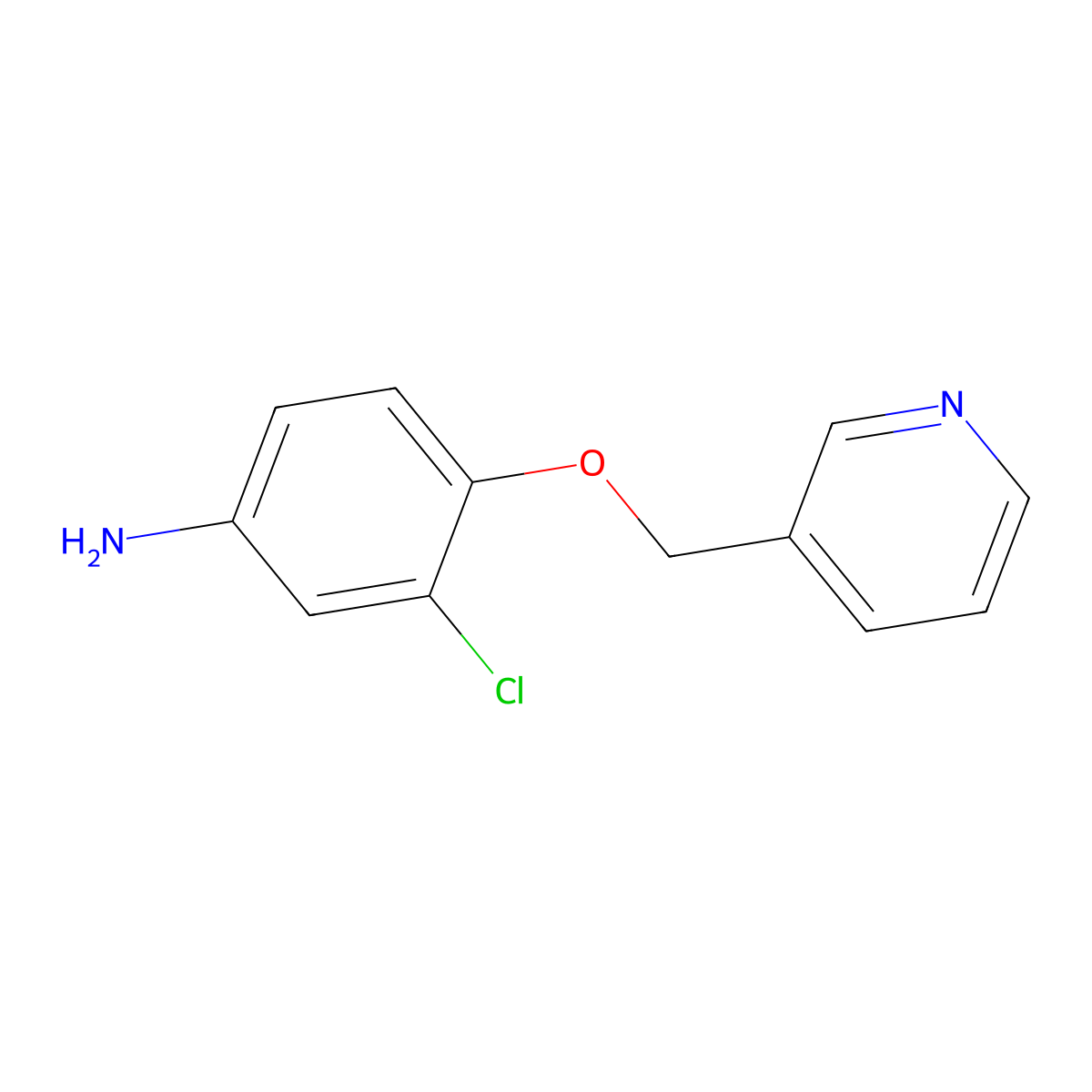 3-Chloro-4-(pyridin-3-ylmethoxy)aniline molecular structure, CAS 848134-24-7