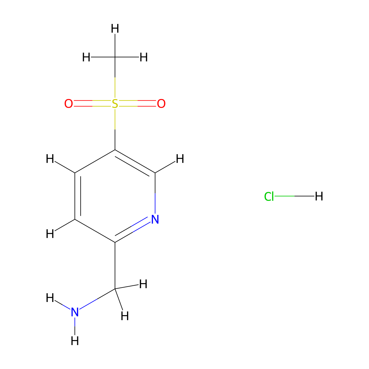 [5-(Methanesulfonyl)pyridin-2-yl]methanaminium chloride molecular structure, CAS 848141-14-0