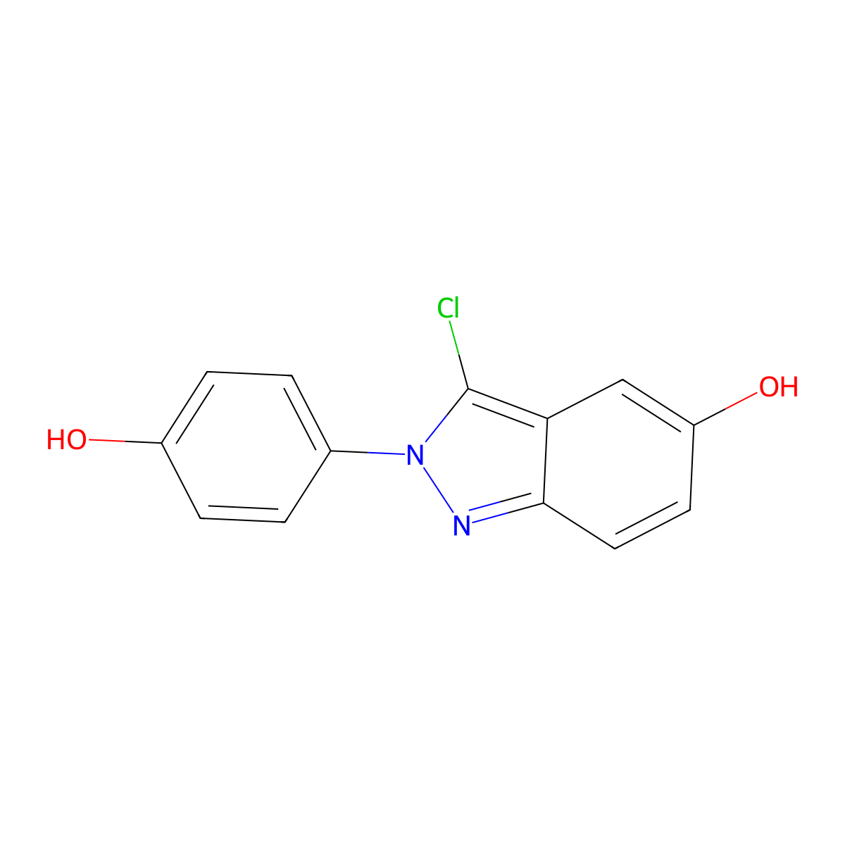 3-chloro-2-(4-hydroxyphenyl)-2H-indazol-5-ol molecular structure, CAS 848142-62-1