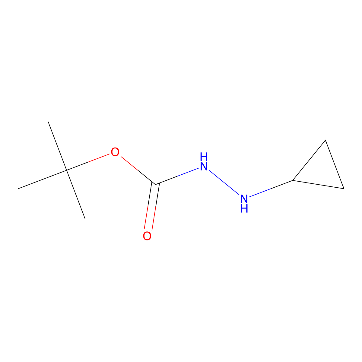 tert-Butyl 2-cyclopropylhydrazinecarboxylate molecular structure, CAS 848153-29-7
