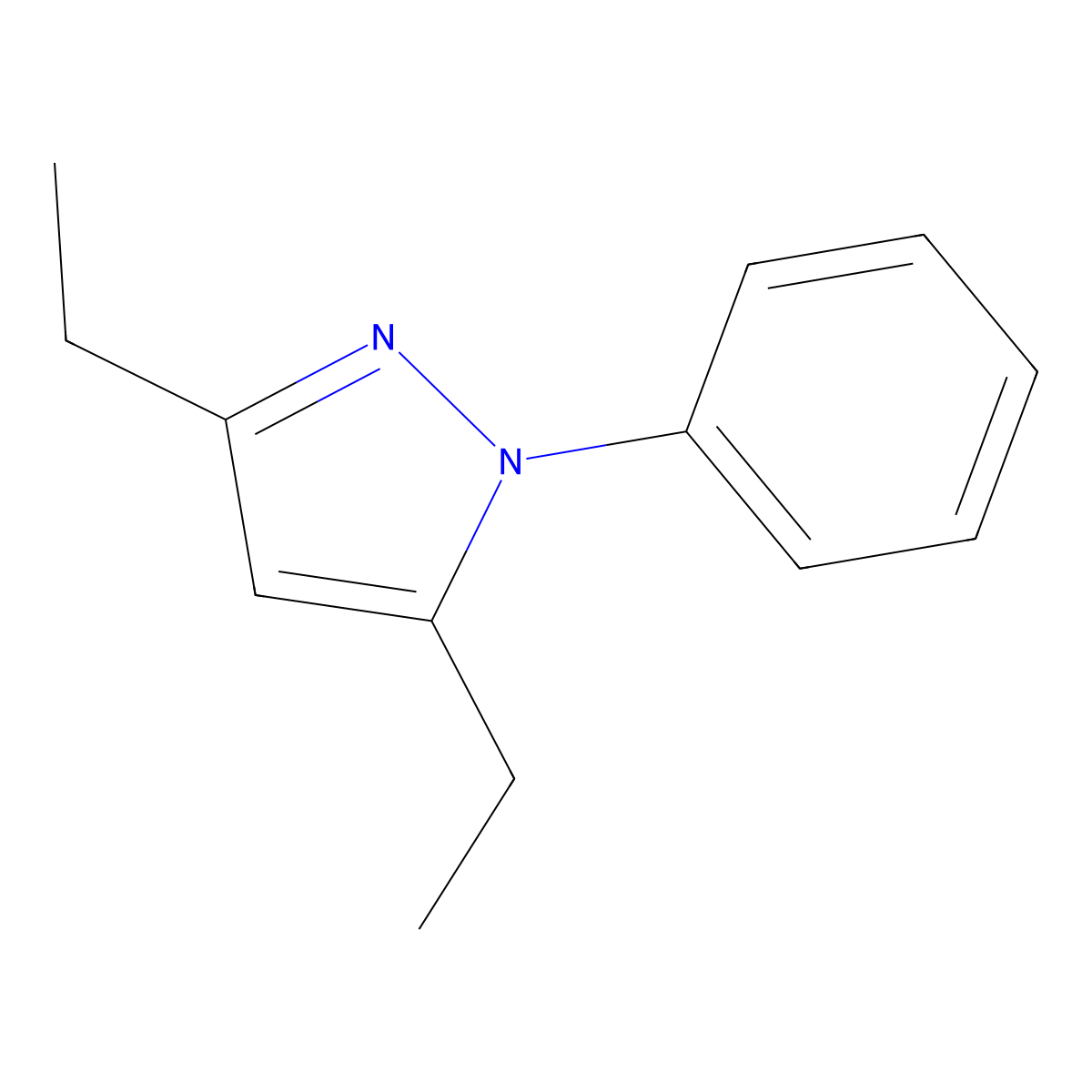 3,5-diethyl-1-phenyl-1H-pyrazole molecular structure, CAS 848153-41-3