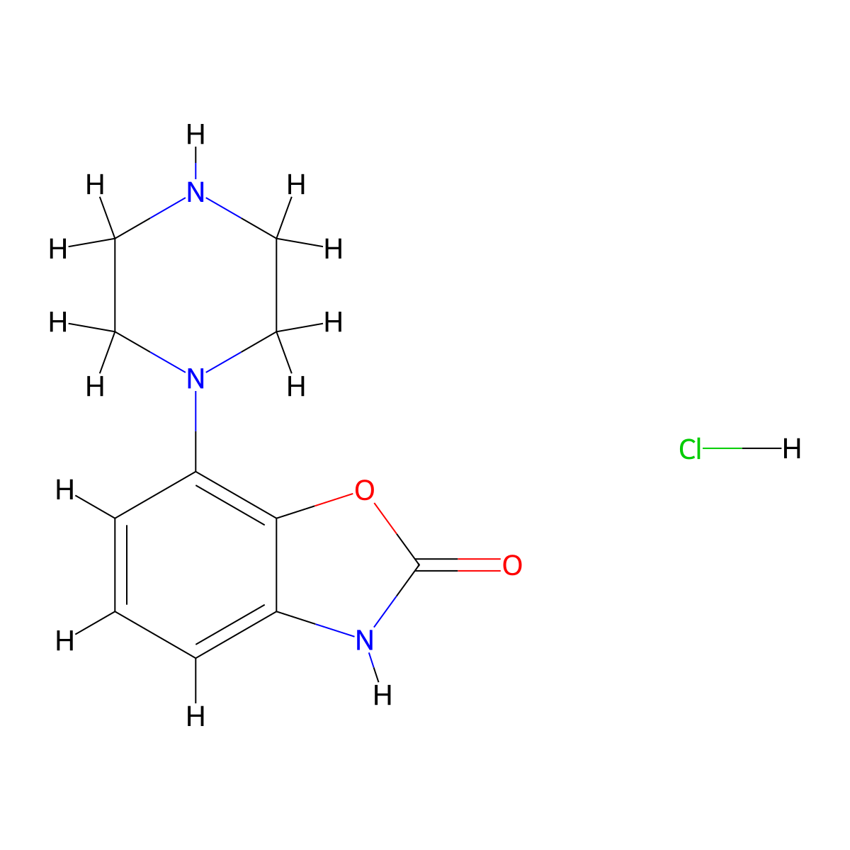 7-(Piperazin-1-yl)-2,3-dihydro-1,3-benzoxazol-2-one hydrochloride molecular structure, CAS 848154-38-1