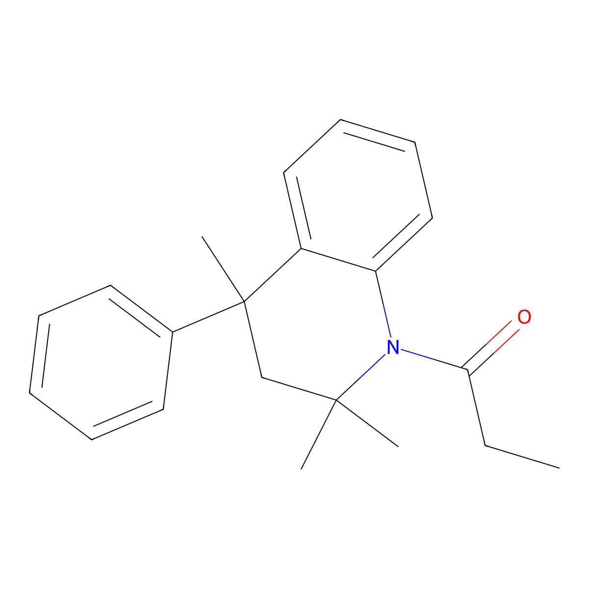 1-(2,2,4-trimethyl-4-phenyl-3,4-dihydroquinolin-1(2H)-yl)propan-1-one molecular structure, CAS 84816-95-5