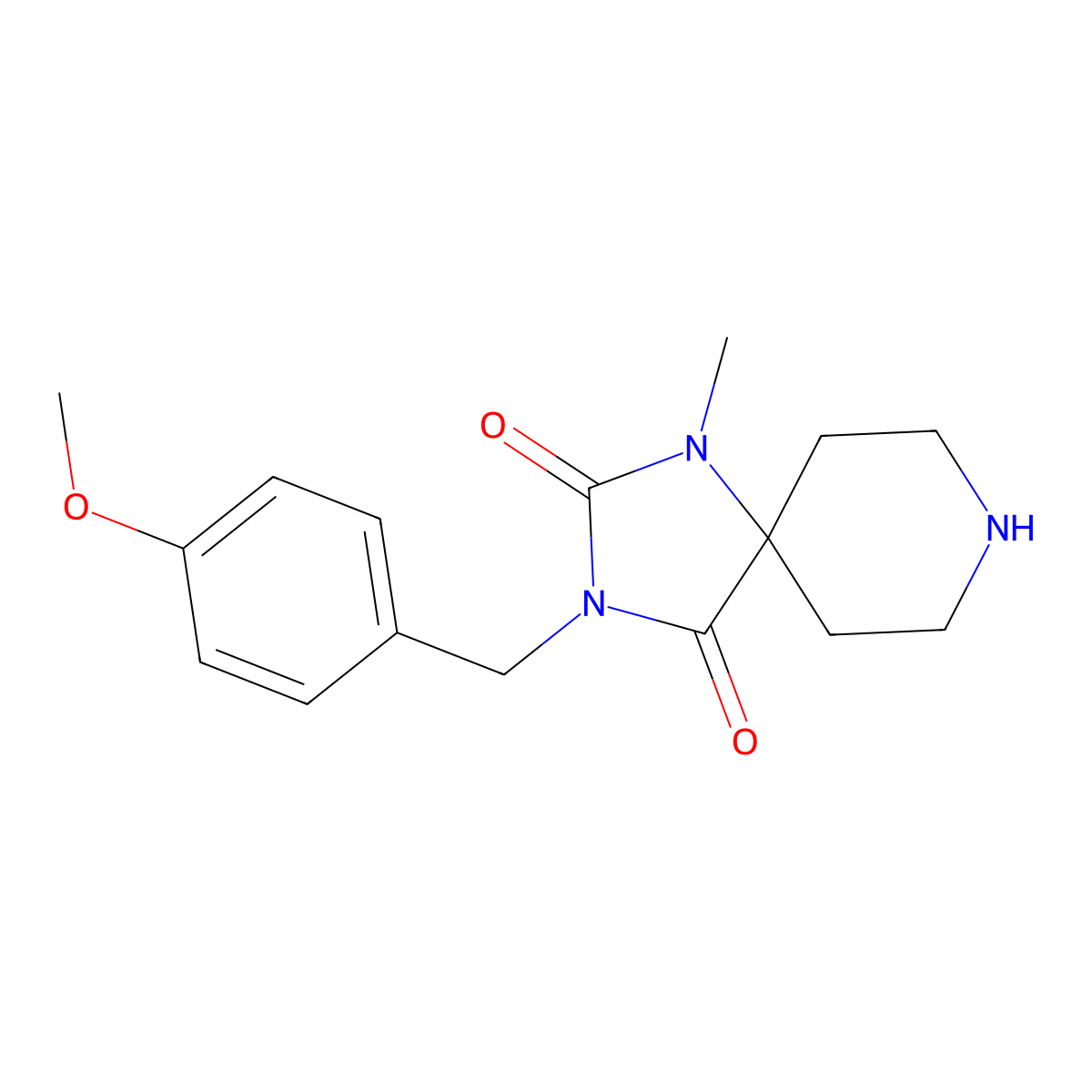 3-[(4-Methoxyphenyl)methyl]-1-methyl-1,3,8-triazaspiro[4.5]decane-2,4-dione molecular structure, CAS 848171-20-0