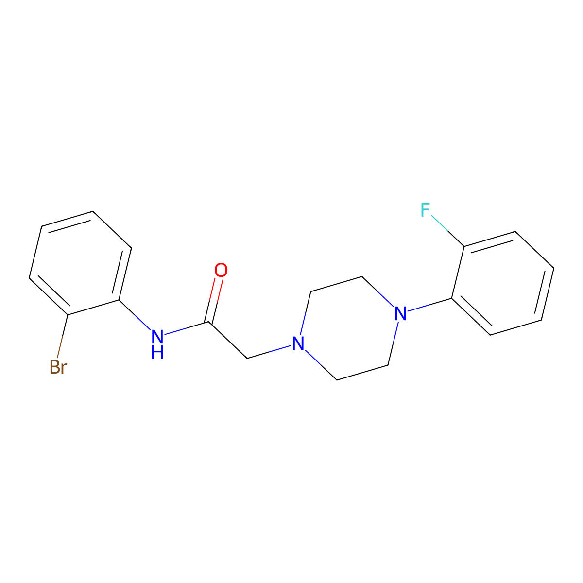 N-(2-Bromophenyl)-2-(4-(2-fluorophenyl)piperazinyl)ethanamide molecular structure, CAS 848178-40-5