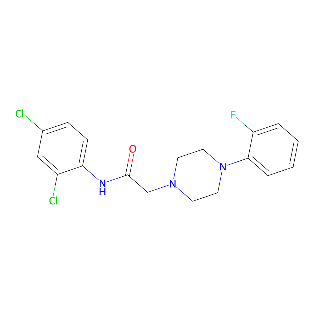 N-(2,4-dichlorophenyl)-2-[4-(2-fluorophenyl)piperazin-1-yl]acetamide molecular structure, CAS 848178-42-7