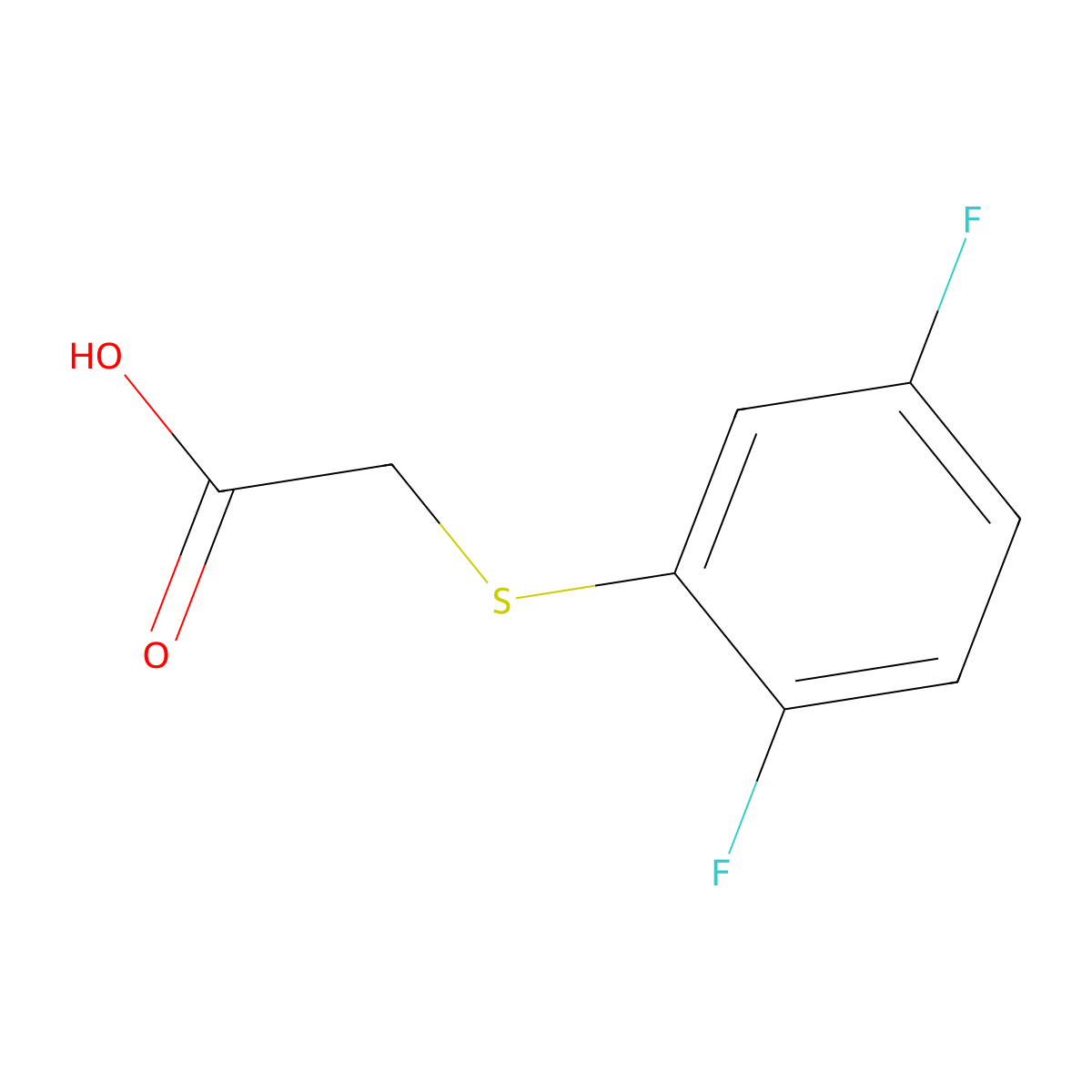 2-((2,5-Difluorophenyl)sulfanyl)acetic acid molecular structure, CAS 848178-43-8