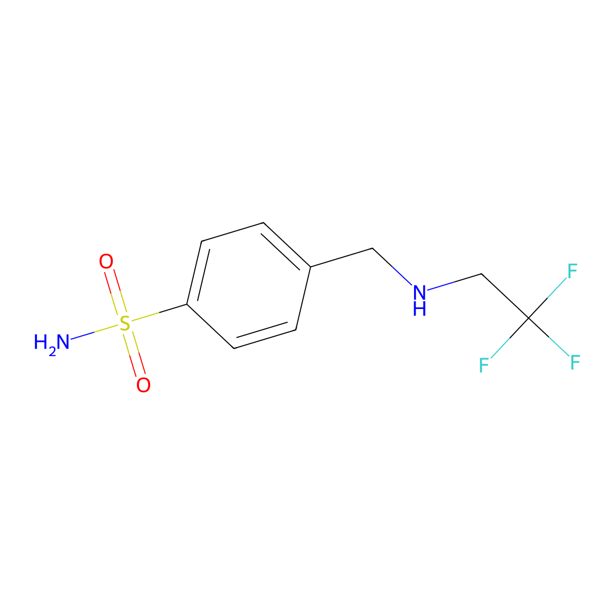 4-{[(2,2,2-Trifluoroethyl)amino]methyl}benzene-1-sulfonamide molecular structure, CAS 848178-44-9