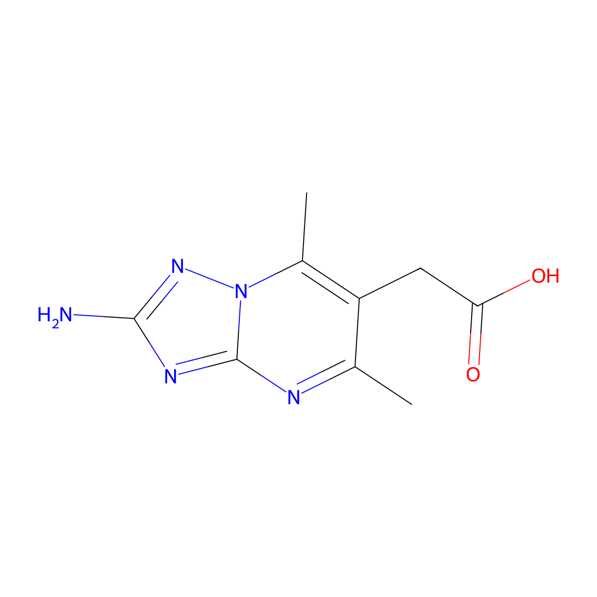 2-{2-Amino-5,7-dimethyl-[1,2,4]triazolo[1,5-a]pyrimidin-6-yl}acetic acid molecular structure, CAS 848178-46-1