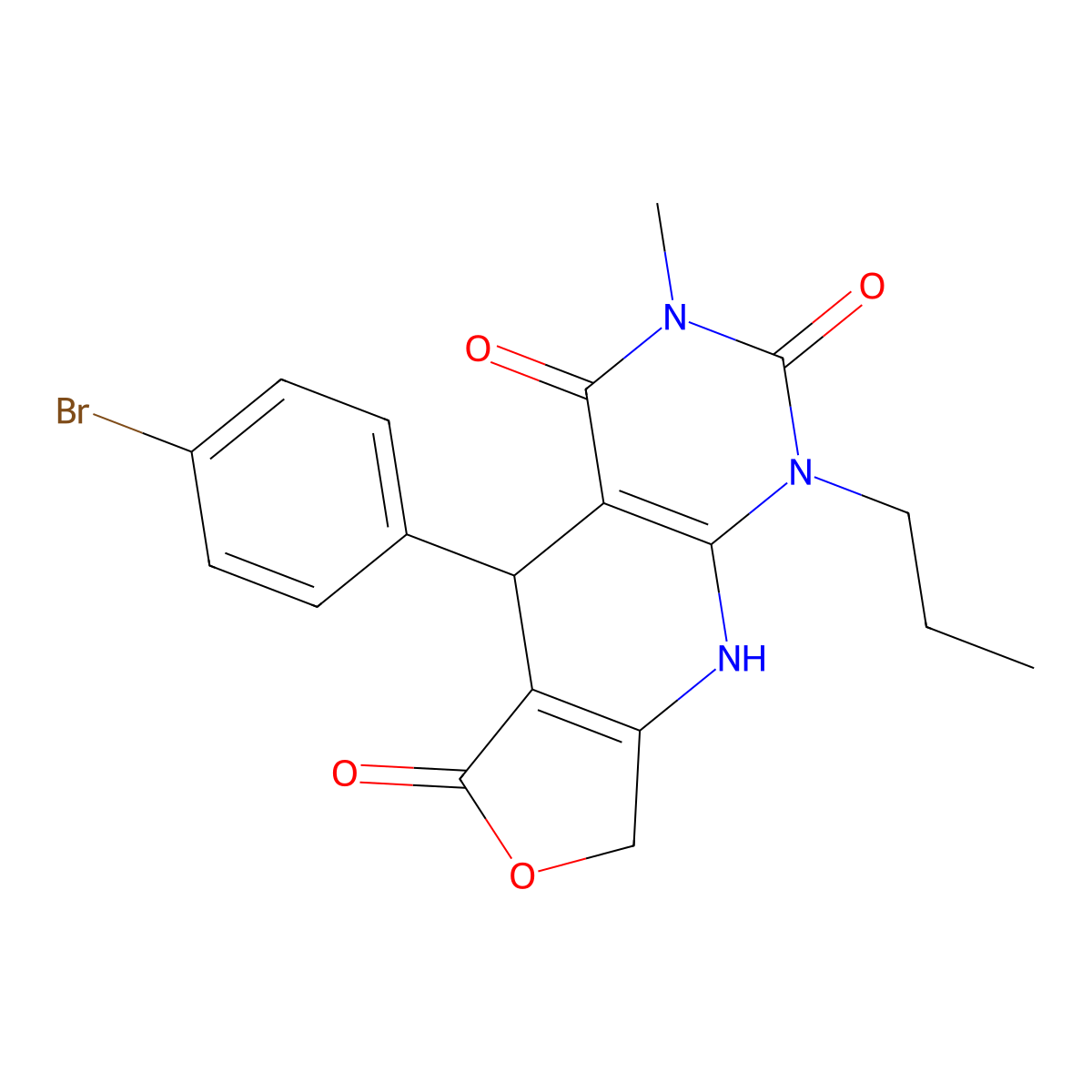 8-(4-Bromophenyl)-11-methyl-13-propyl-5-oxa-2,11,13-triazatricyclo[7.4.0.0^{3,7}]trideca-1(9),3(7)-diene-6,10,12-trione molecular structure, CAS 848178-91-6