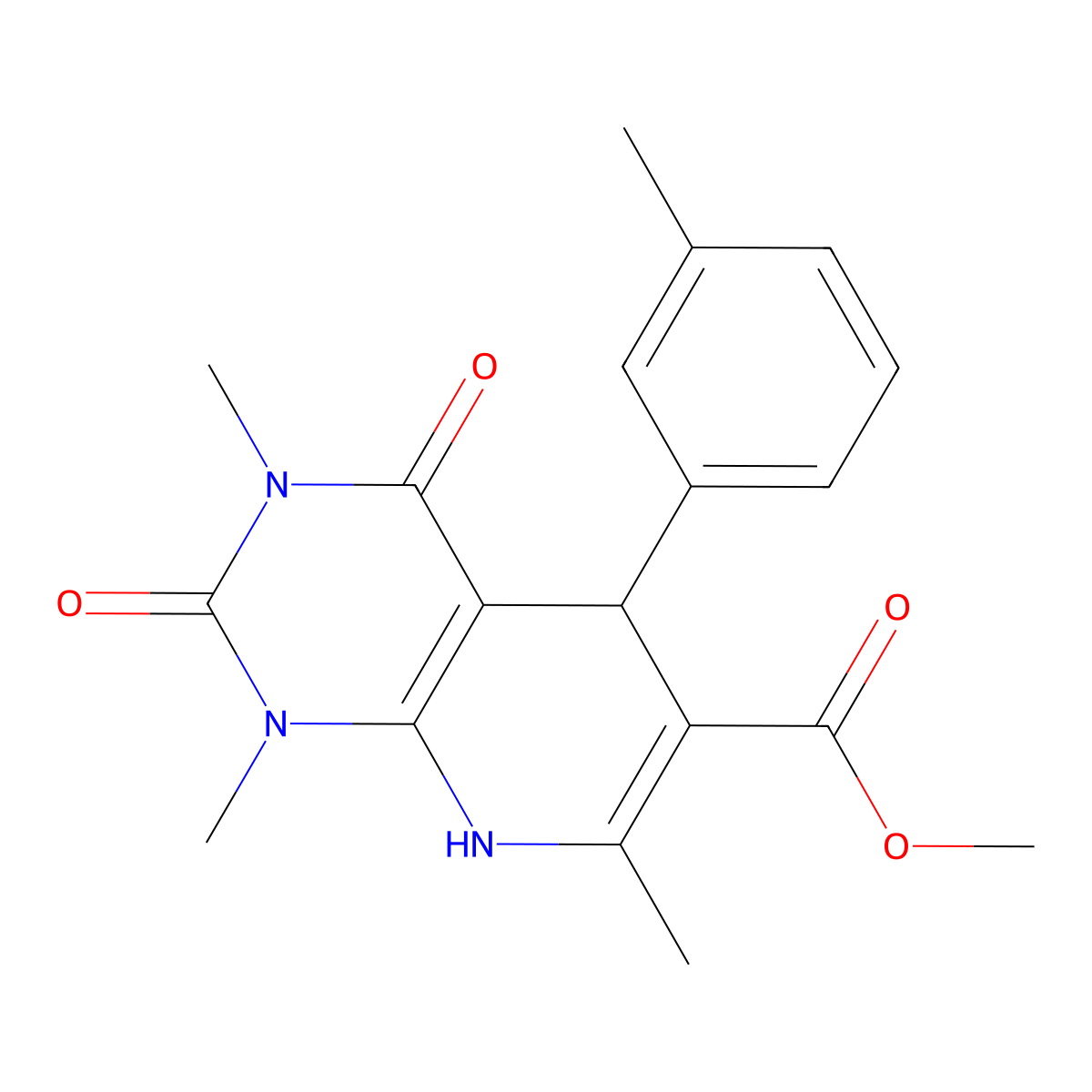Methyl 1,3,7-trimethyl-5-(3-methylphenyl)-2,4-dioxo-1,2,3,4,5,8-hexahydropyrido[2,3-d]pyrimidine-6-carboxylate molecular structure, CAS 848178-94-9