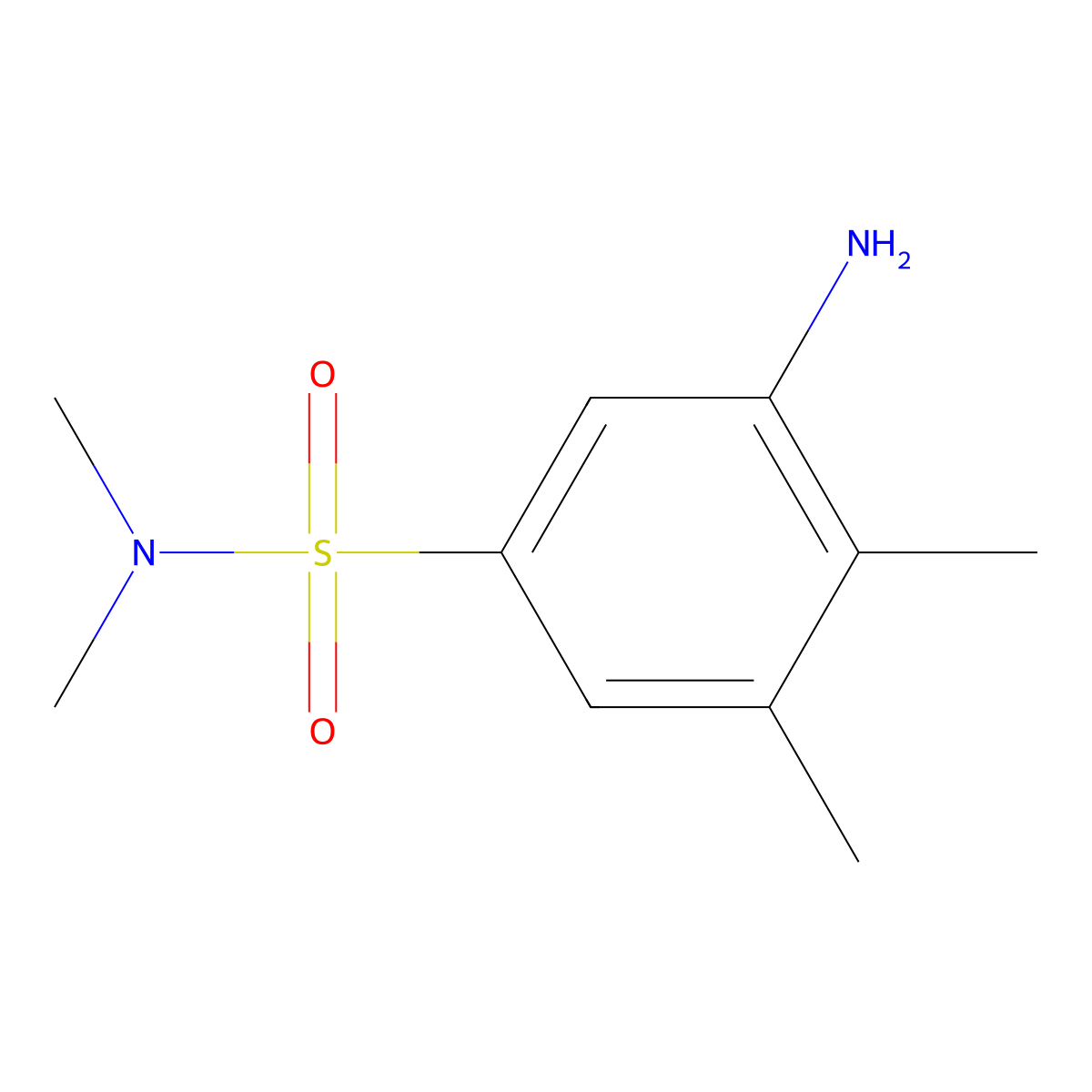 3-amino-N,N,4,5-tetramethylbenzene-1-sulfonamide molecular structure, CAS 848179-08-8