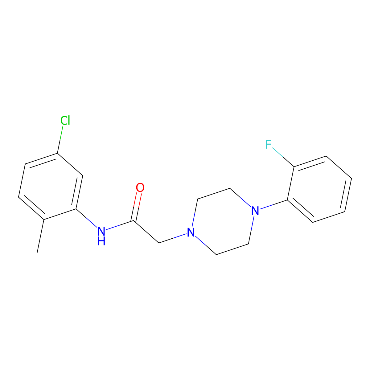 N-(5-chloro-2-methylphenyl)-2-[4-(2-fluorophenyl)piperazin-1-yl]acetamide molecular structure, CAS 848181-18-0