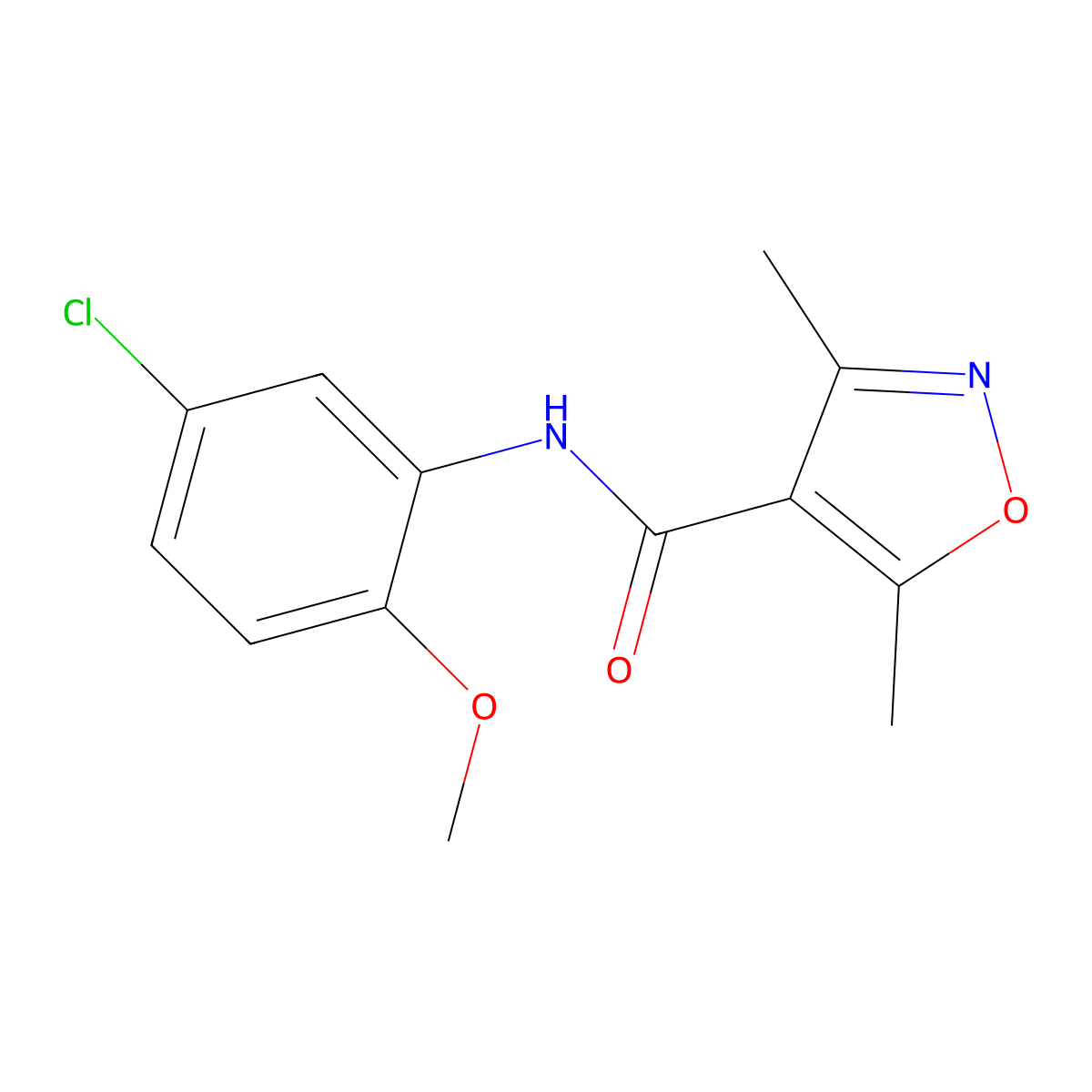 N-(5-chloro-2-methoxyphenyl)-3,5-dimethyl-1,2-oxazole-4-carboxamide molecular structure, CAS 848181-57-7