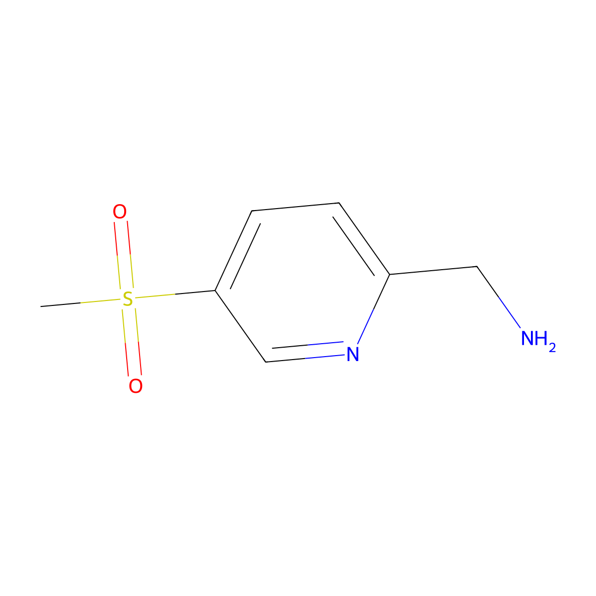(5-(Methylsulfonyl)pyridin-2-yl)methanamine molecular structure, CAS 848185-40-0