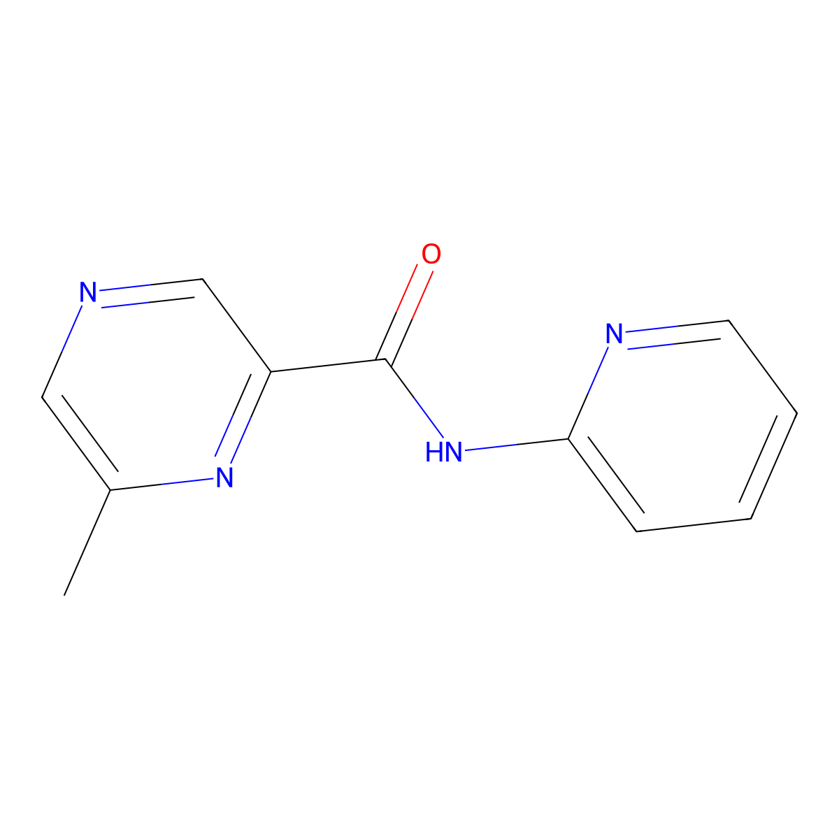 6-Methyl-N-pyridin-2-ylpyrazine-2-carboxamide molecular structure, CAS 848187-28-0
