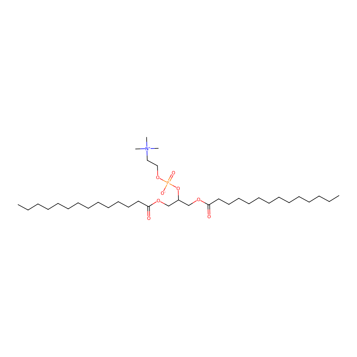 1,3-Dimyristoyl-glycero-2-phosphocholine molecular structure, CAS 84819-84-1