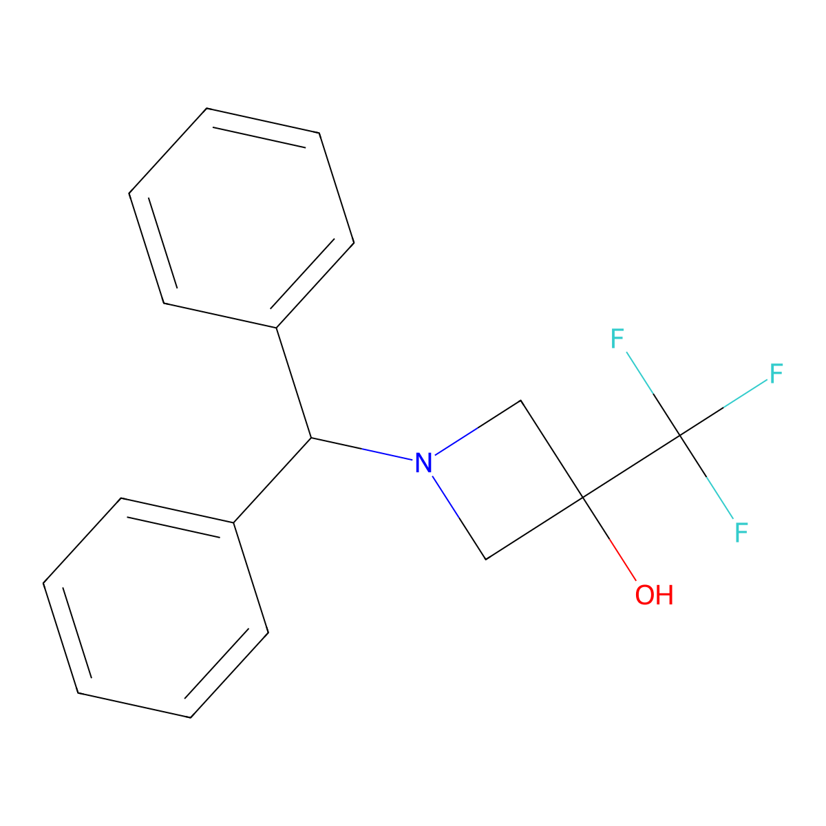 1-Benzhydryl-3-(trifluoromethyl)azetidin-3-ol molecular structure, CAS 848192-92-7