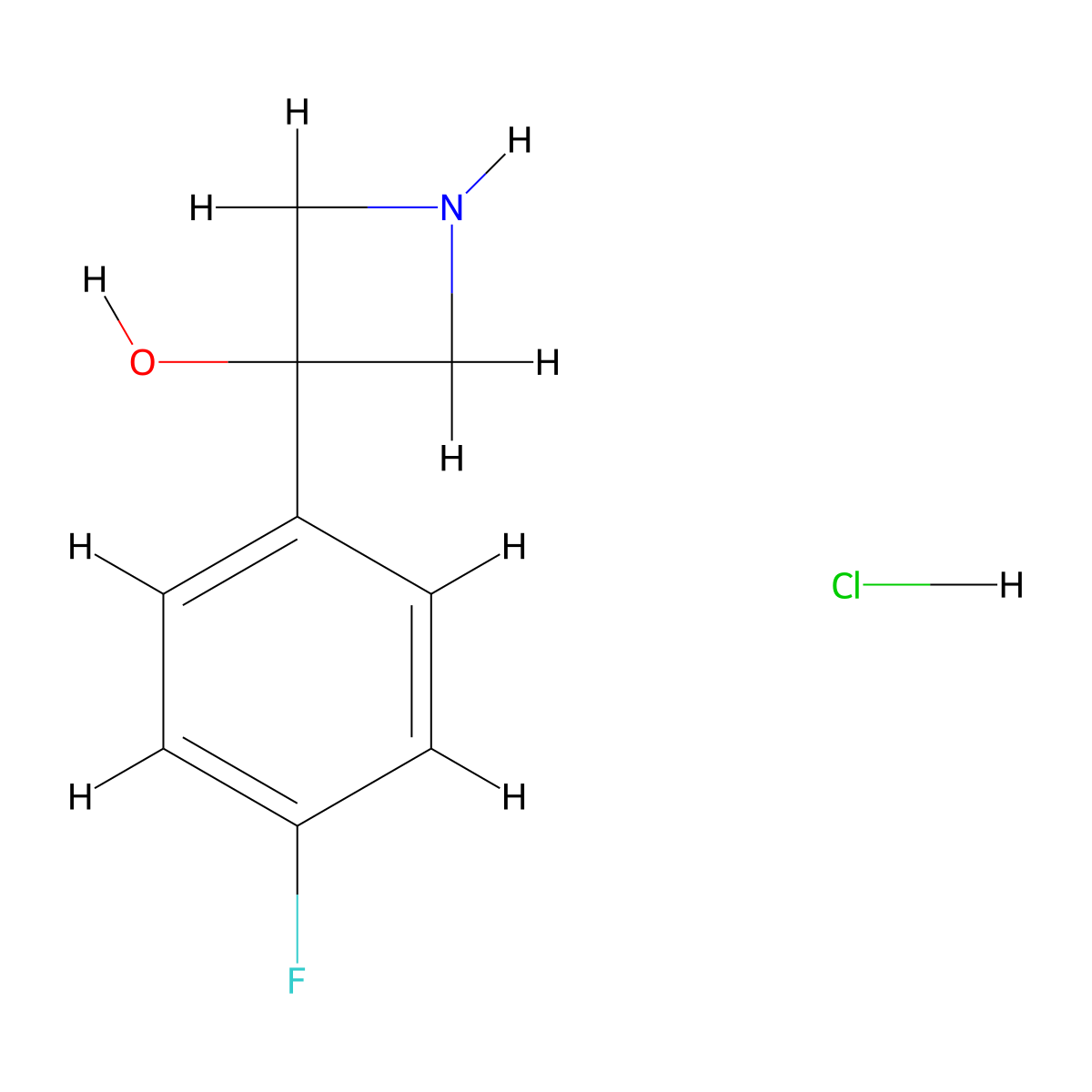 3-(4-Fluorophenyl)azetidin-3-ol hydrochloride molecular structure, CAS 848192-95-0