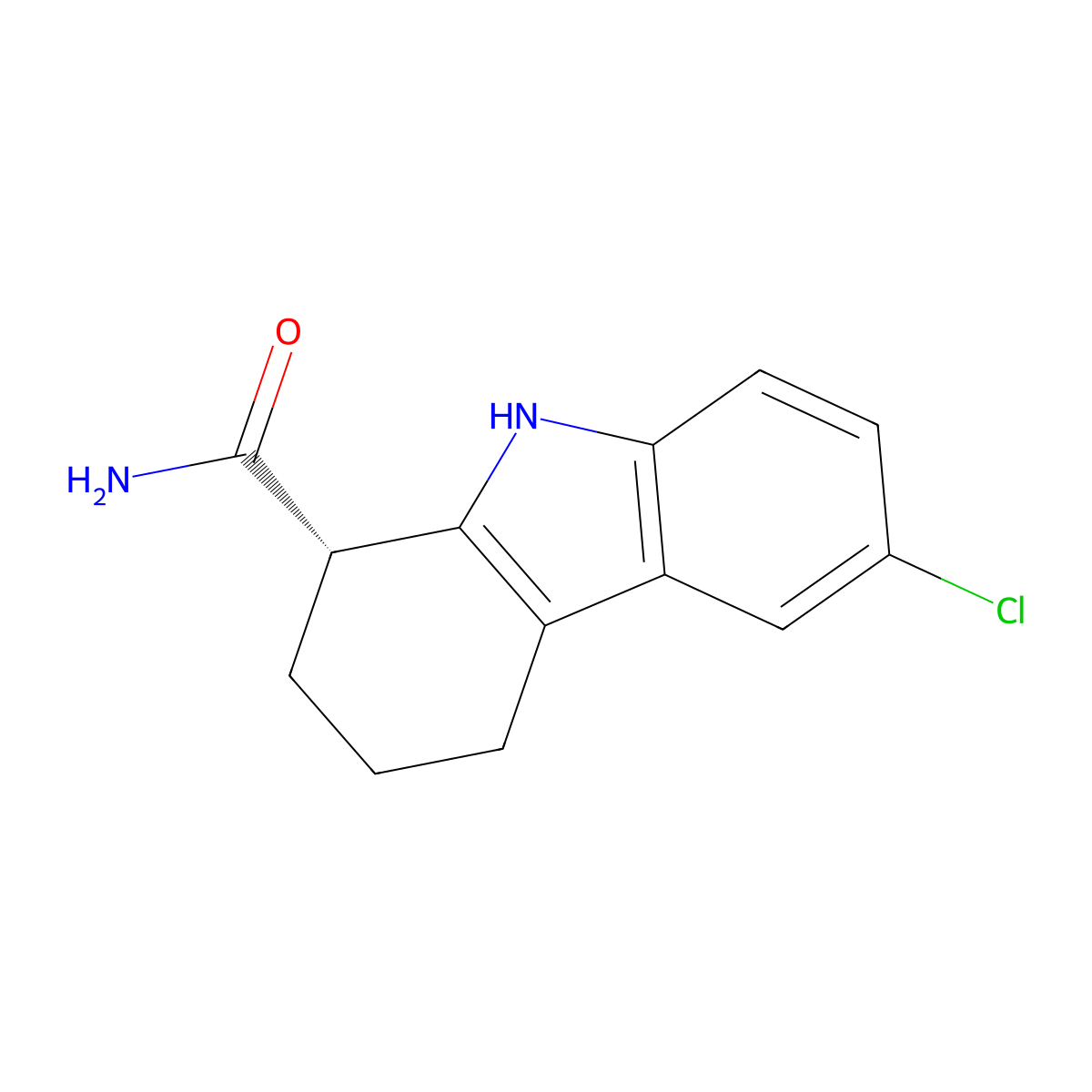 (1S)-6-chloro-2,3,4,9-tetrahydro-1H-carbazole-1-carboxamide molecular structure, CAS 848193-68-0