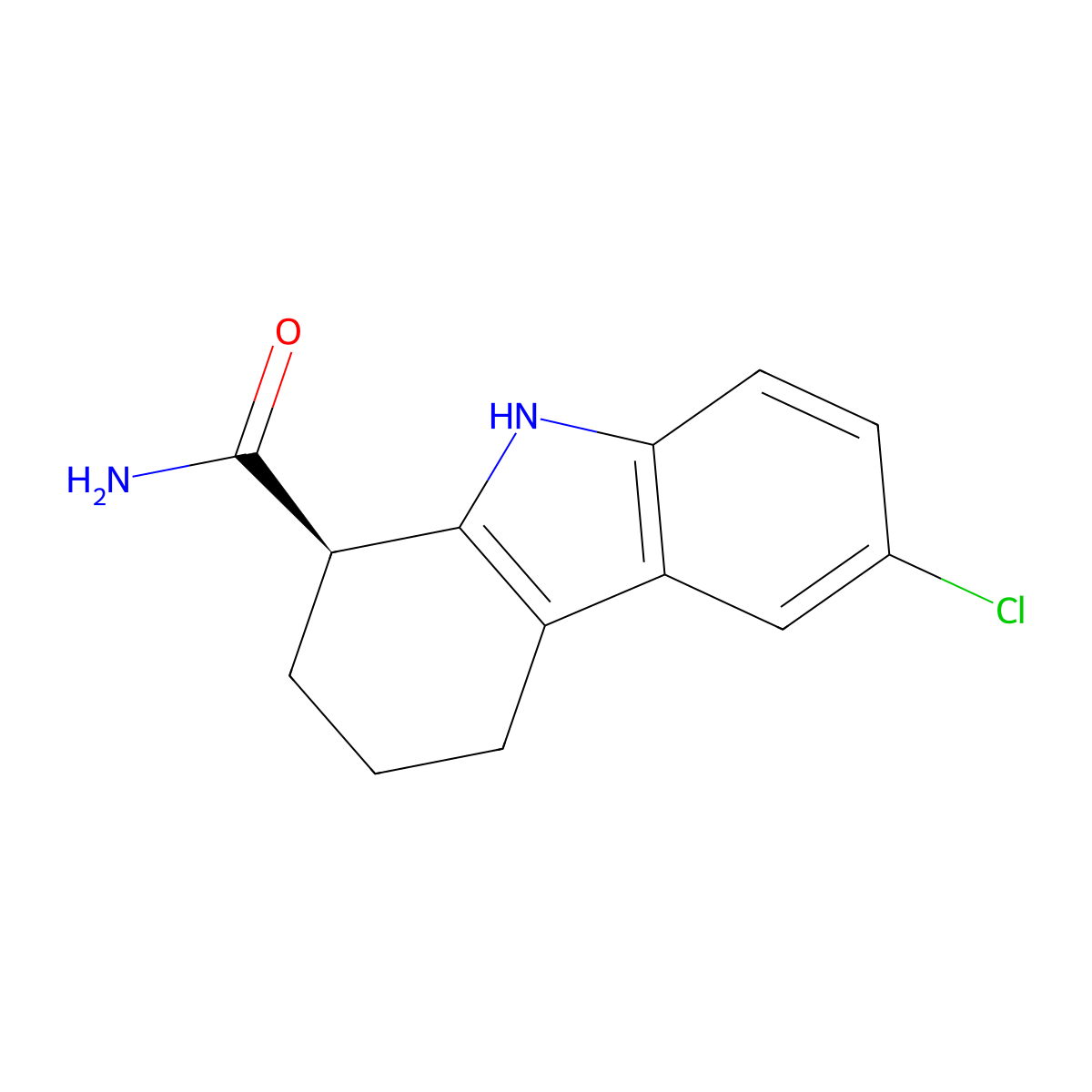 (R)-6-Chloro-2,3,4,9-tetrahydro-1H-carbazole-1-carboxamide molecular structure, CAS 848193-69-1