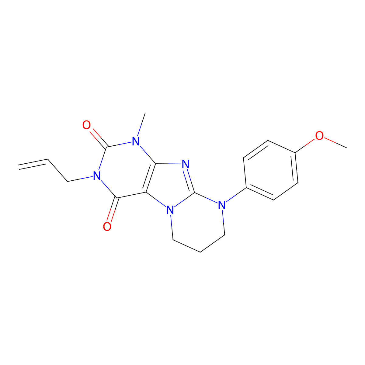 9-(4-methoxyphenyl)-1-methyl-3-prop-2-enyl-7,8-dihydro-6H-purino[7,8-a]pyrimidine-2,4-dione molecular structure, CAS 848204-23-9