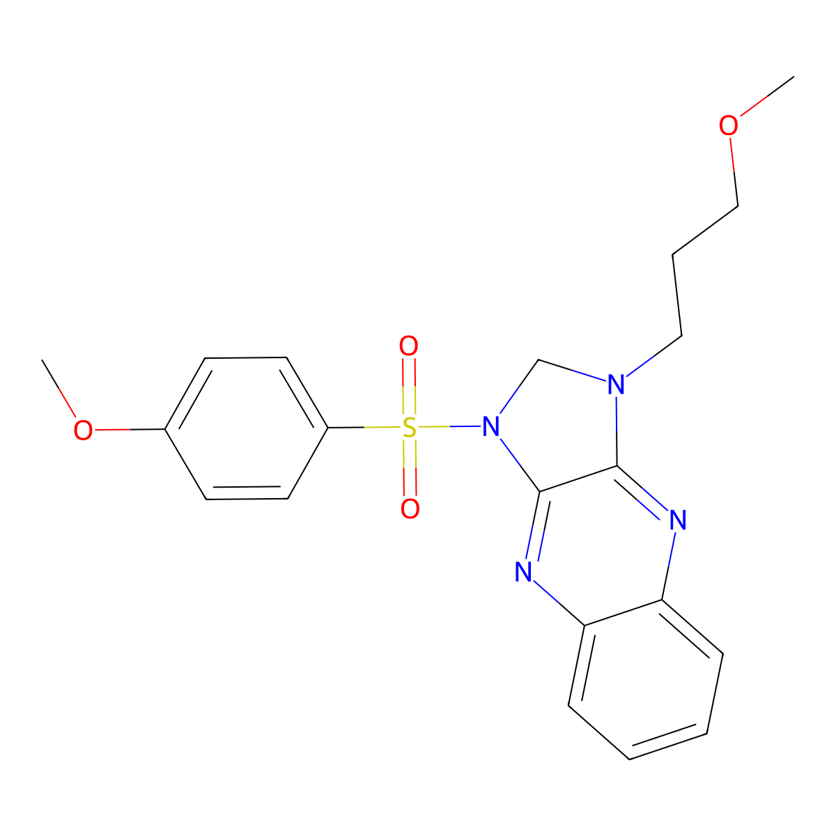 1-((4-methoxyphenyl)sulfonyl)-3-(3-methoxypropyl)-2,3-dihydro-1H-imidazo[4,5-b]quinoxaline molecular structure, CAS 848205-46-9