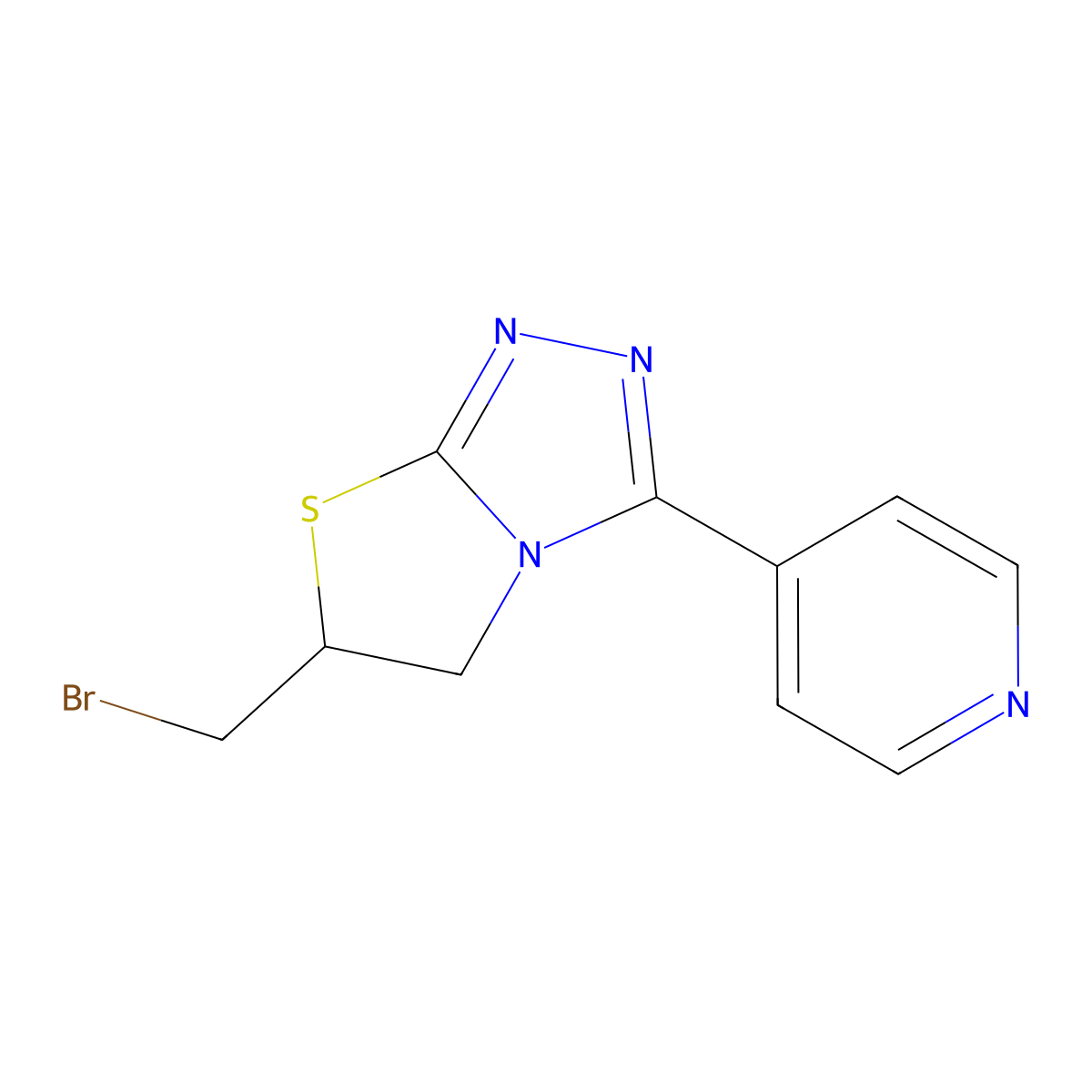 4-[6-(bromomethyl)-5H,6H-[1,2,4]triazolo[3,4-b][1,3]thiazol-3-yl]pyridine molecular structure, CAS 848207-44-3
