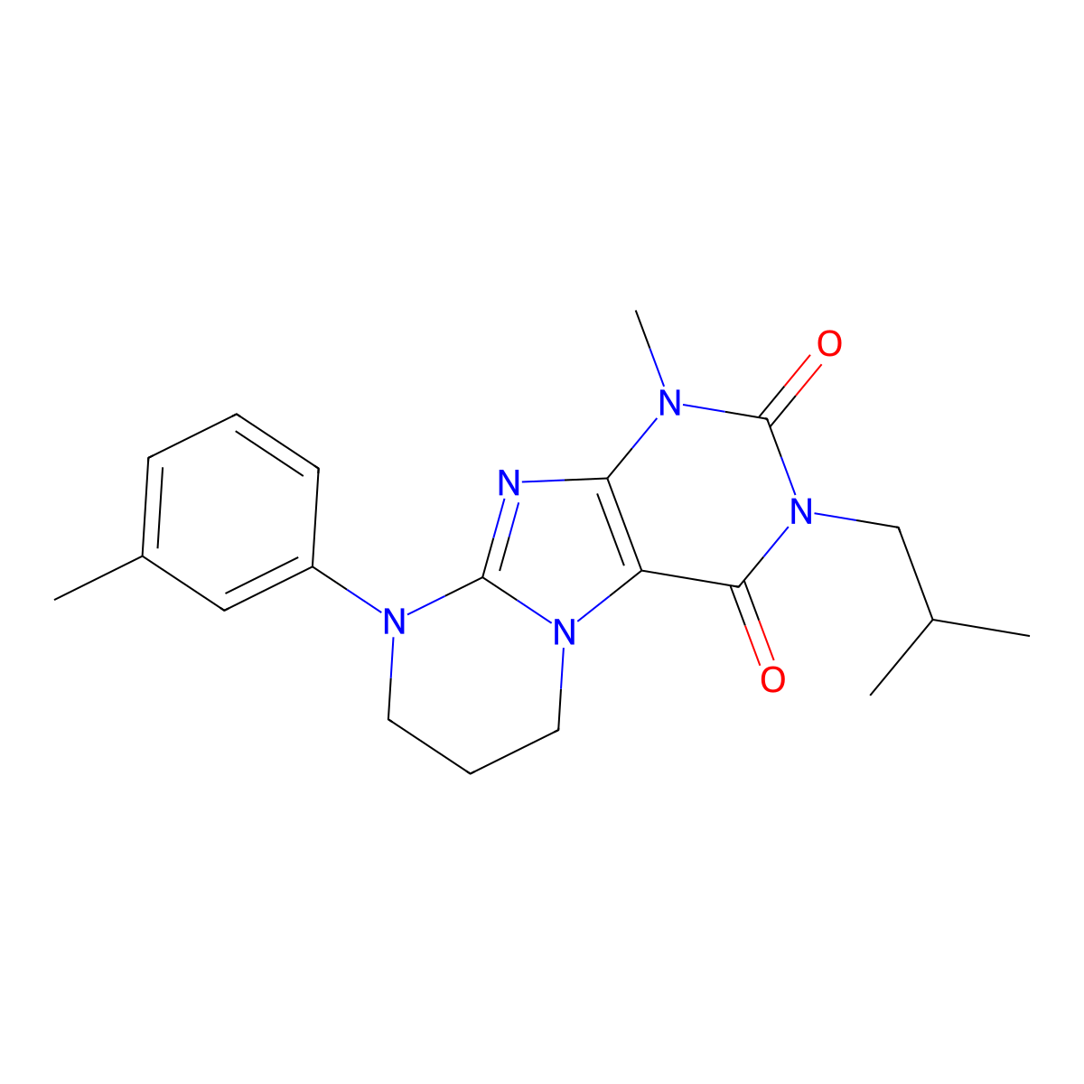 1-methyl-9-(3-methylphenyl)-3-(2-methylpropyl)-7,8-dihydro-6H-purino[7,8-a]pyrimidine-2,4-dione molecular structure, CAS 848207-73-8