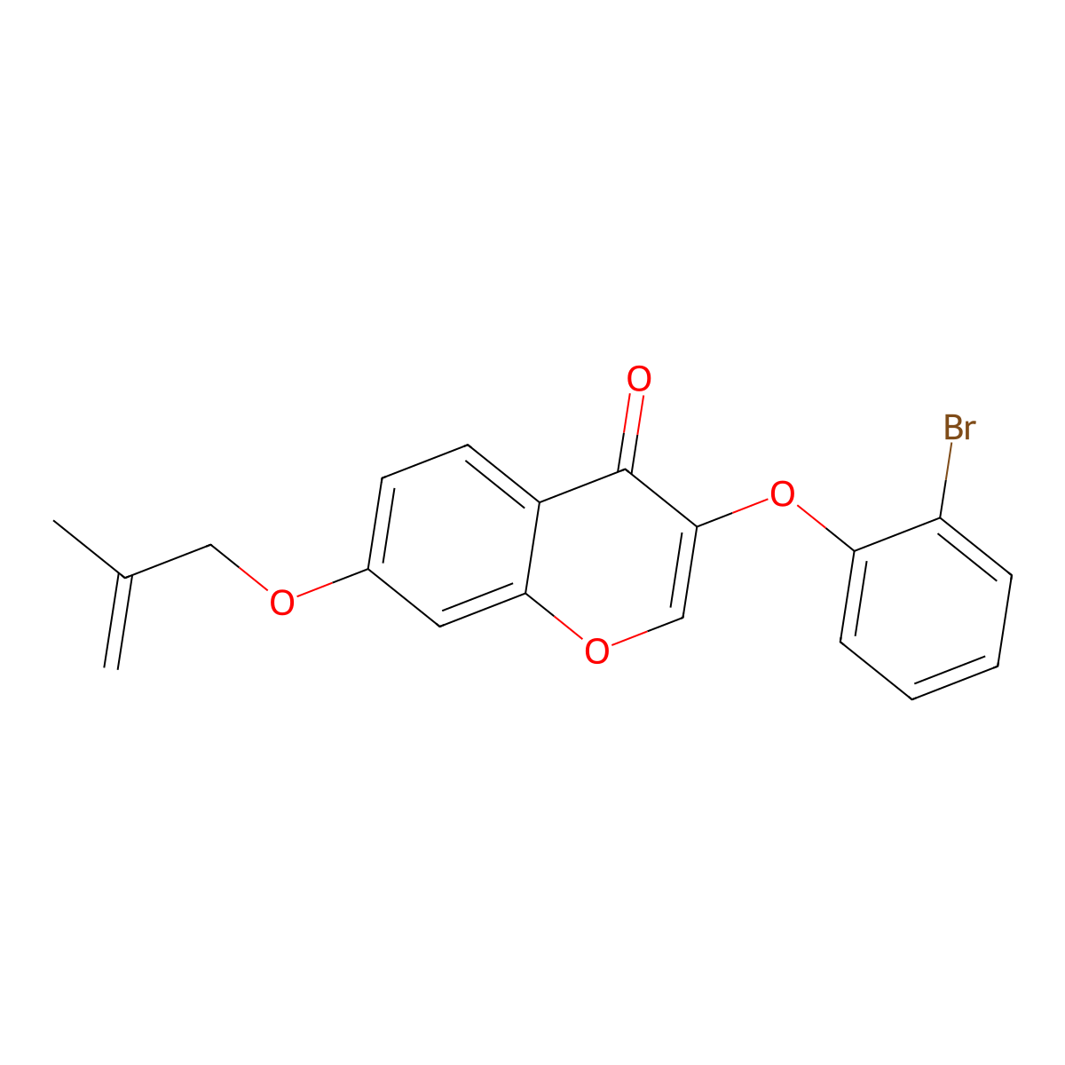 3-(2-bromophenoxy)-7-((2-methylallyl)oxy)-4H-chromen-4-one molecular structure, CAS 848207-84-1