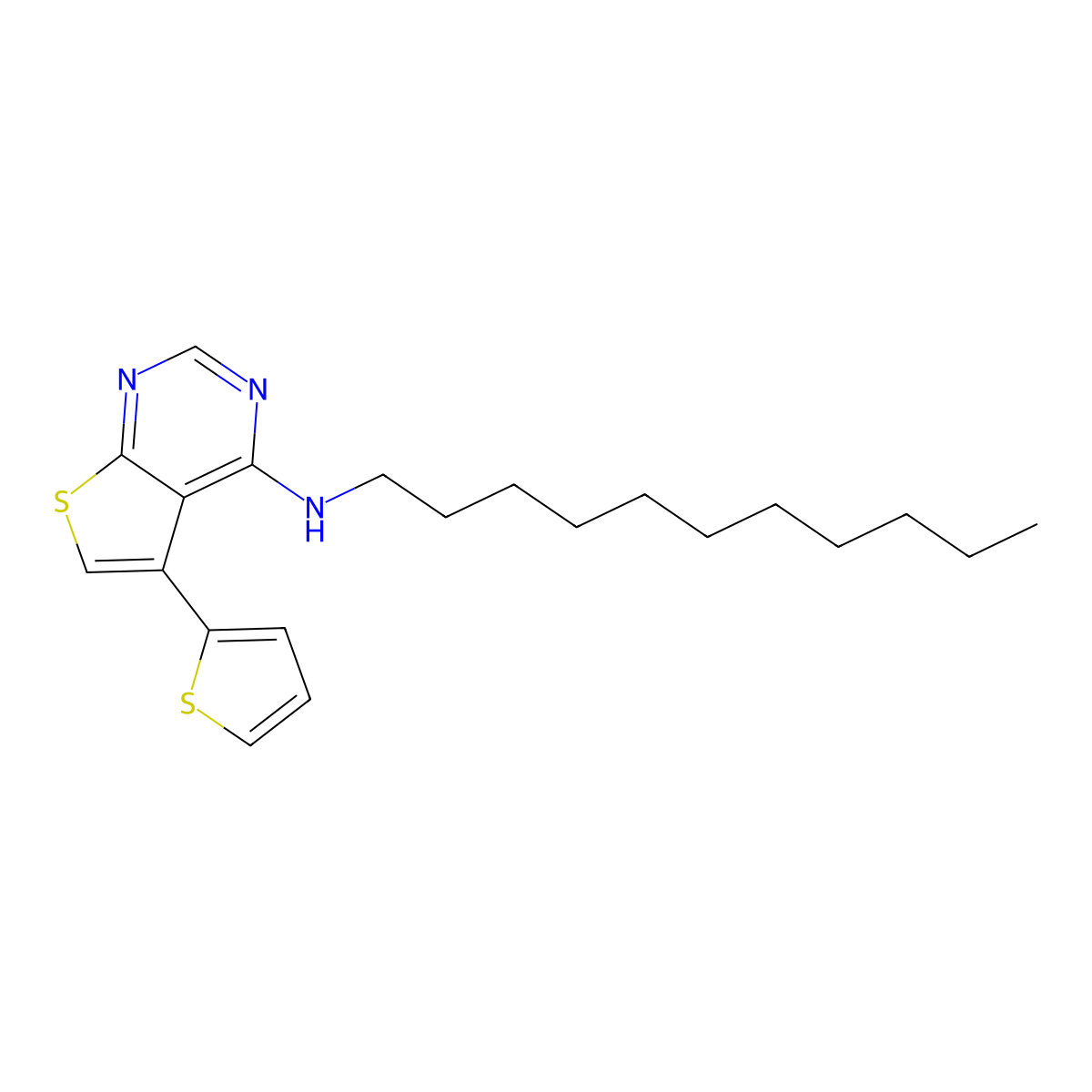 (5-(2-Thienyl)thiopheno[3,2-e]pyrimidin-4-yl)undecylamine molecular structure, CAS 848207-94-3