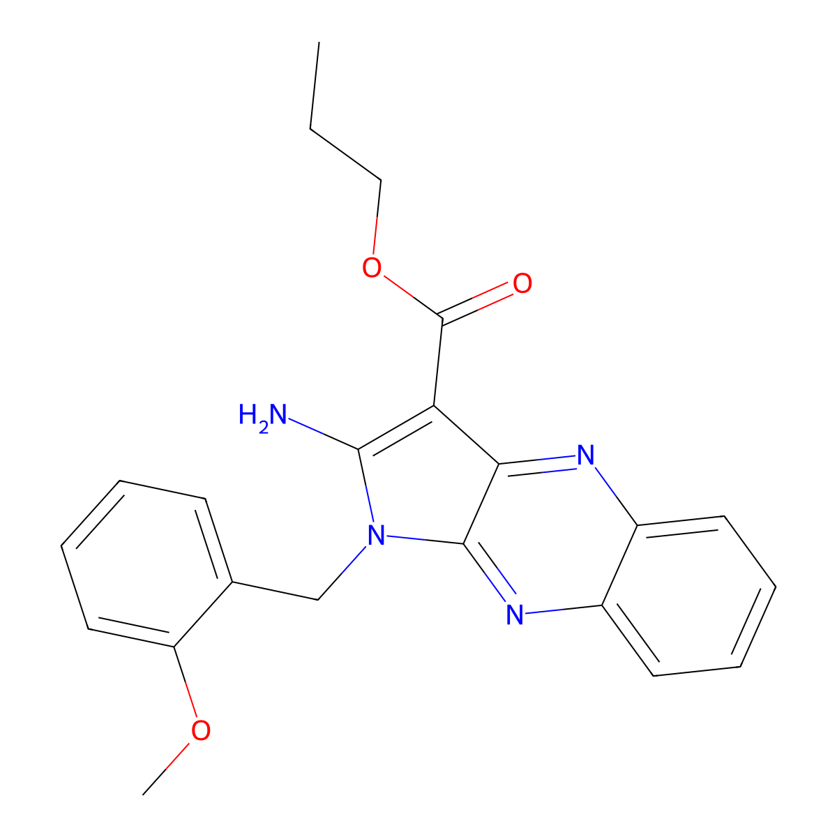 Propyl 2-amino-1-[(2-methoxyphenyl)methyl]pyrrolo[3,2-b]quinoxaline-3-carboxylate molecular structure, CAS 848207-99-8