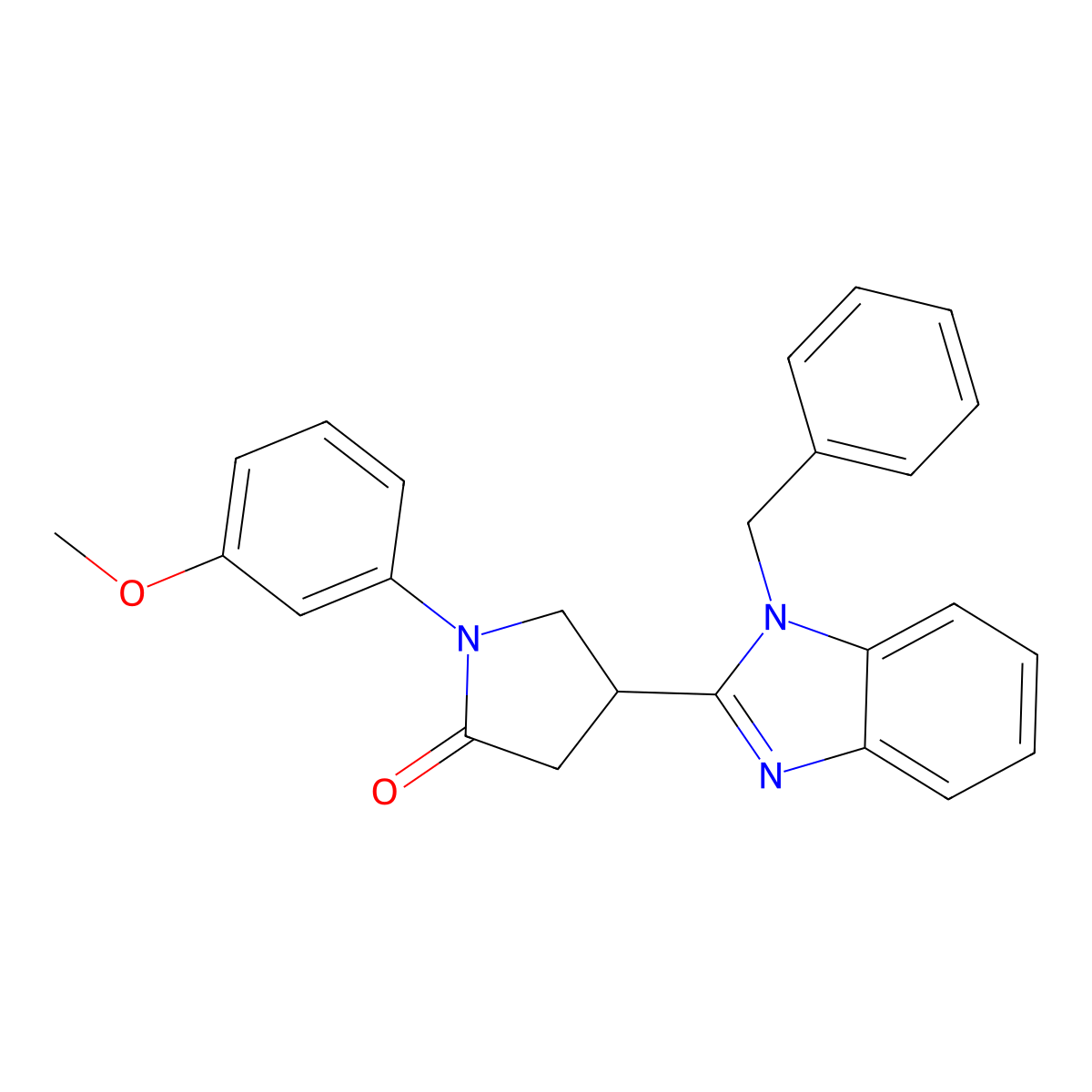 4-(1-benzyl-1H-benzo[d]imidazol-2-yl)-1-(3-methoxyphenyl)pyrrolidin-2-one molecular structure, CAS 848208-42-4