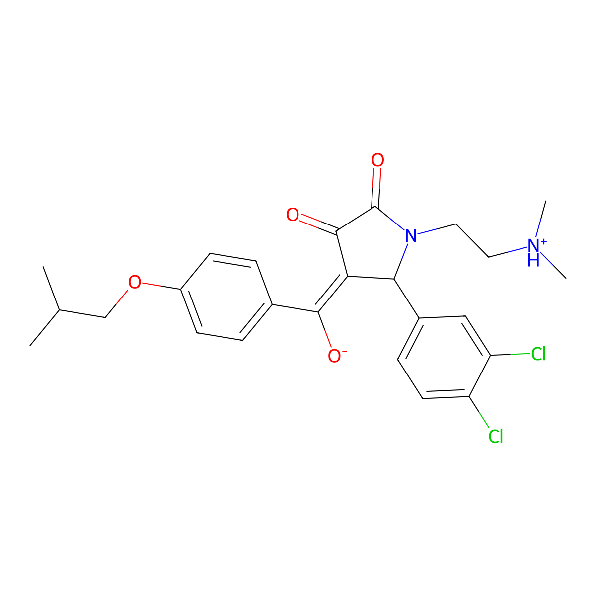 5-(3,4-dichlorophenyl)-1-[2-(dimethylamino)ethyl]-3-hydroxy-4-[4-(2-methylpropoxy)benzoyl]-2,5-dihydro-1H-pyrrol-2-one molecular structure, CAS 848208-94-6