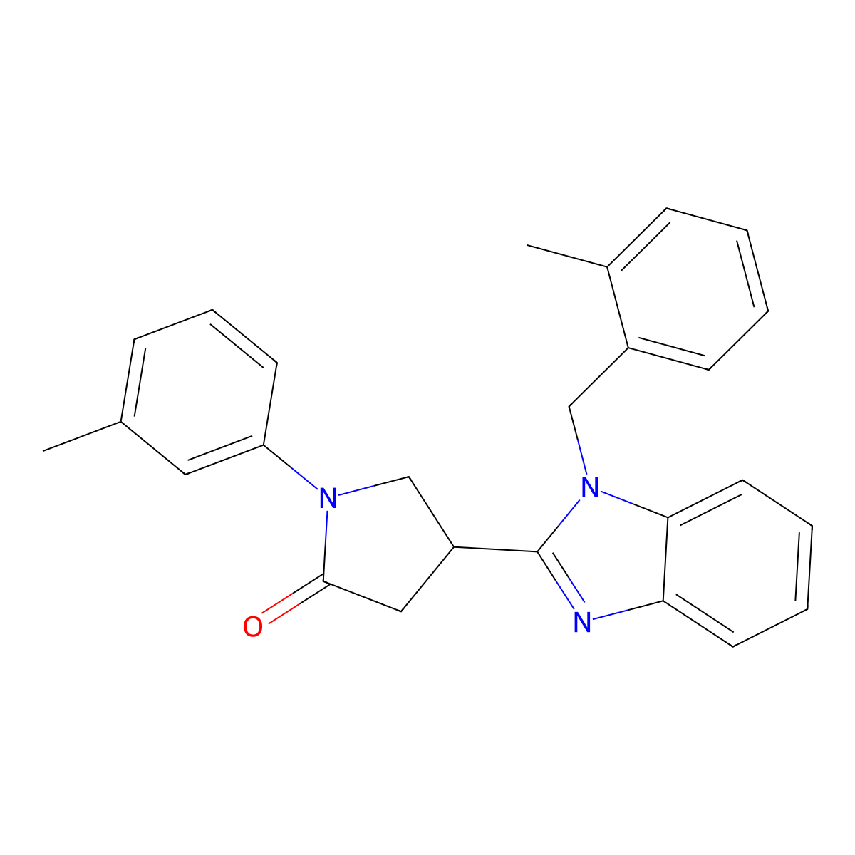 4-(1-(2-methylbenzyl)-1H-benzo[d]imidazol-2-yl)-1-(m-tolyl)pyrrolidin-2-one molecular structure, CAS 848209-06-3