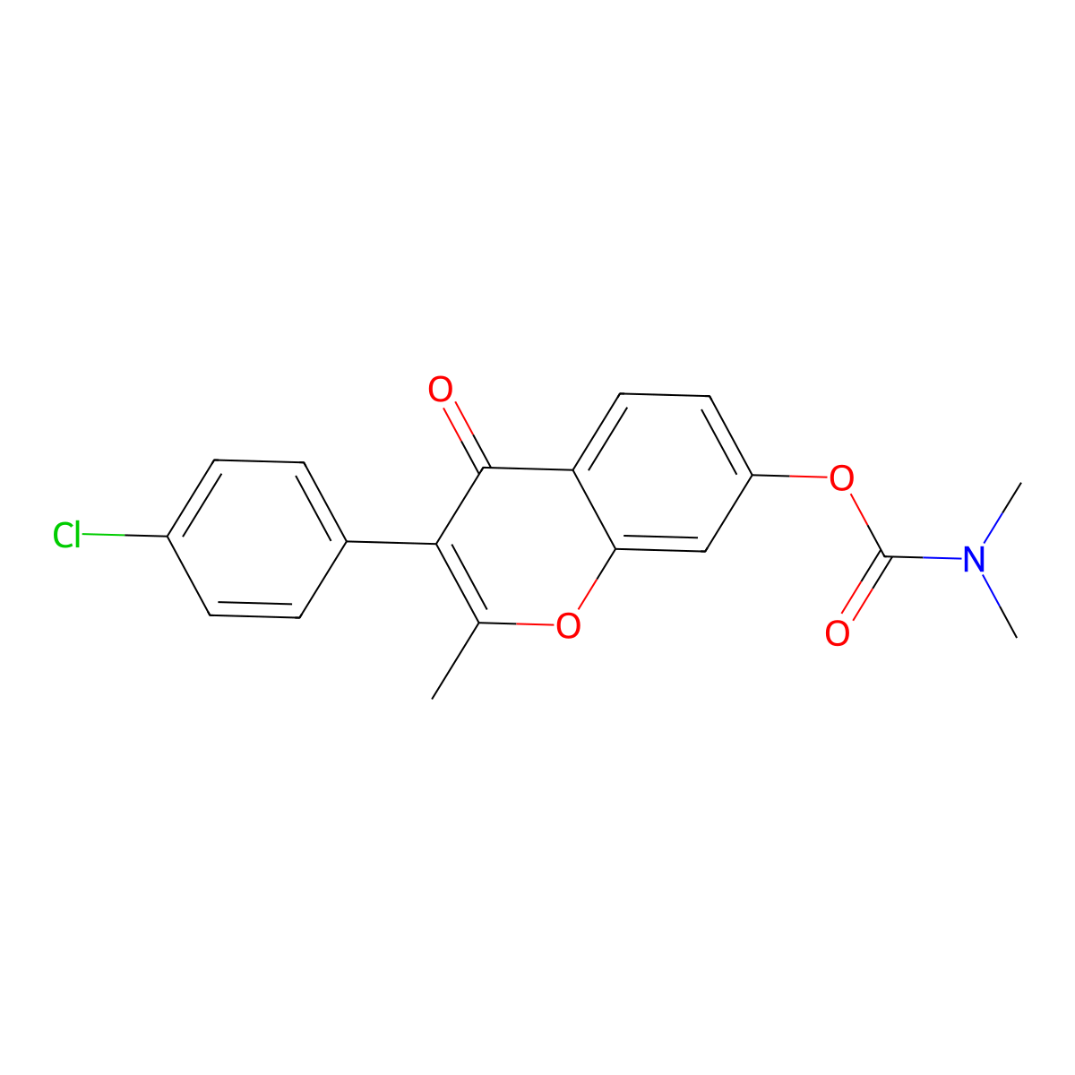 3-(4-chlorophenyl)-2-methyl-4-oxo-4H-chromen-7-yl dimethylcarbamate molecular structure, CAS 848209-15-4