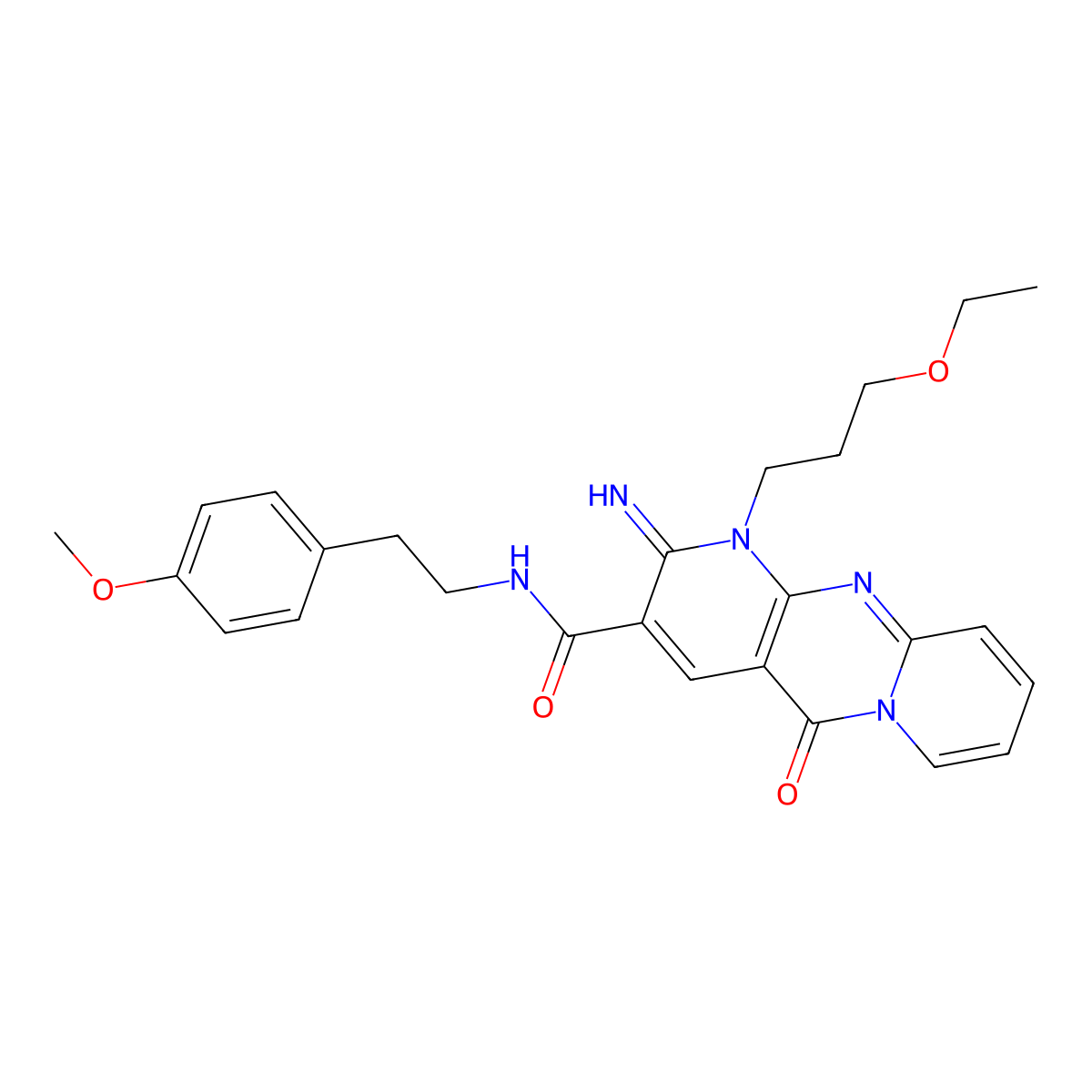 1-(3-ethoxypropyl)-2-imino-N~3~-(4-methoxyphenethyl)-5-oxo-1,5-dihydro-2H-dipyrido[1,2-a:2,3-d]pyrimidine-3-carboxamide molecular structure, CAS 848212-53-3