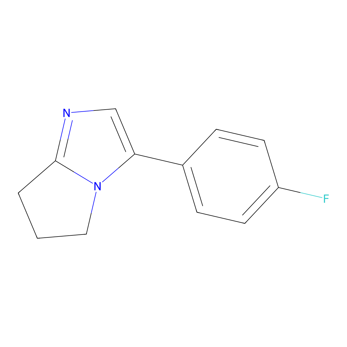 3-(4-fluorophenyl)-6,7-dihydro-5H-pyrrolo[1,2-a]imidazole molecular structure, CAS 848213-29-6