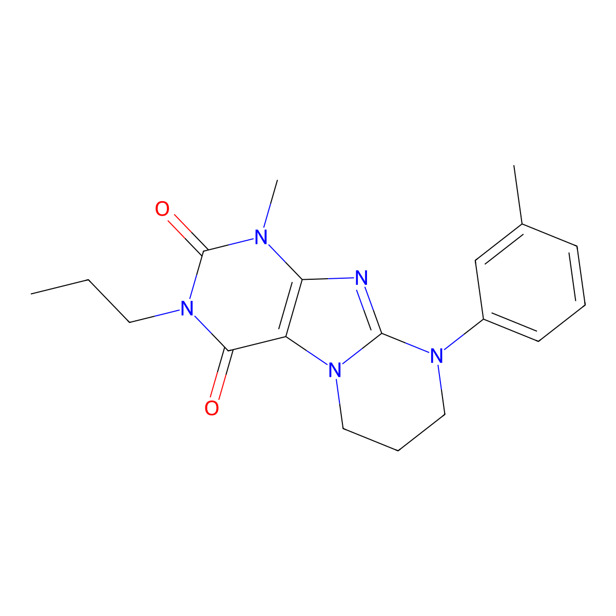 1-methyl-9-(3-methylphenyl)-3-propyl-7,8-dihydro-6H-purino[7,8-a]pyrimidine-2,4-dione molecular structure, CAS 848214-51-7