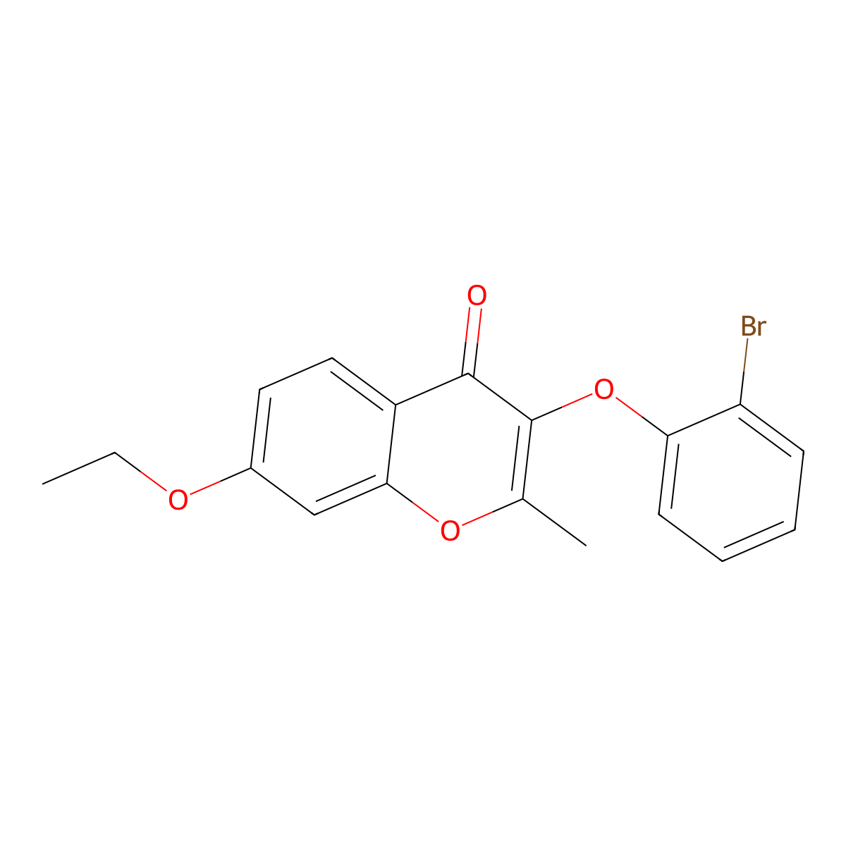 3-(2-bromophenoxy)-7-ethoxy-2-methyl-4H-chromen-4-one molecular structure, CAS 848215-46-3